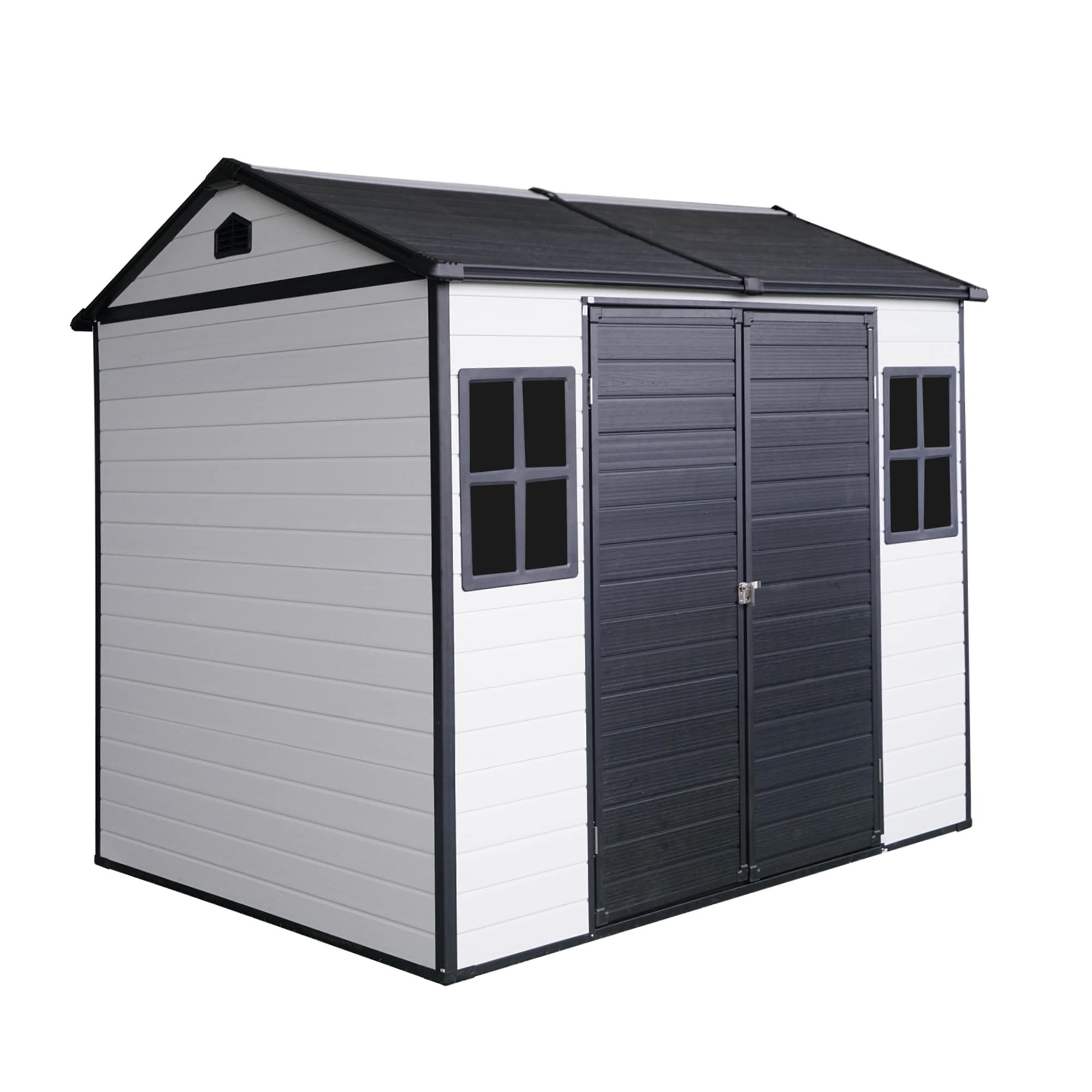 BABOOM BOM-S00049-OR 6 x 8-ft White Gable Resin Storage Shed (Floor Included)