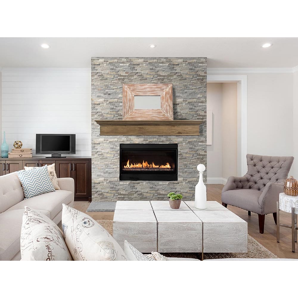 Mantels Direct BELLAMY-72-VNTGRY Mantel-Shelves - View #2