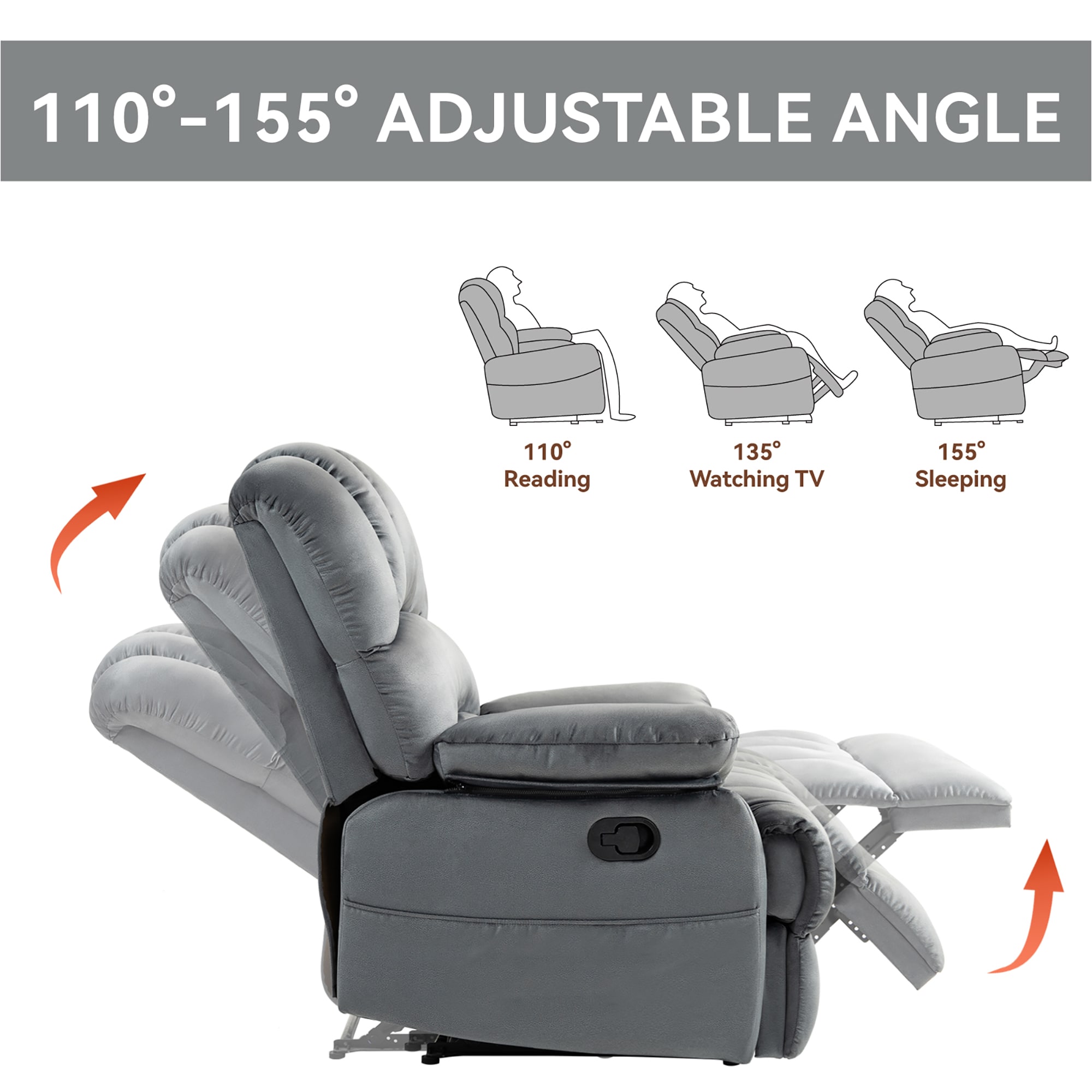 Sumyeg WF-MMER-004 GREY recliners - View #5
