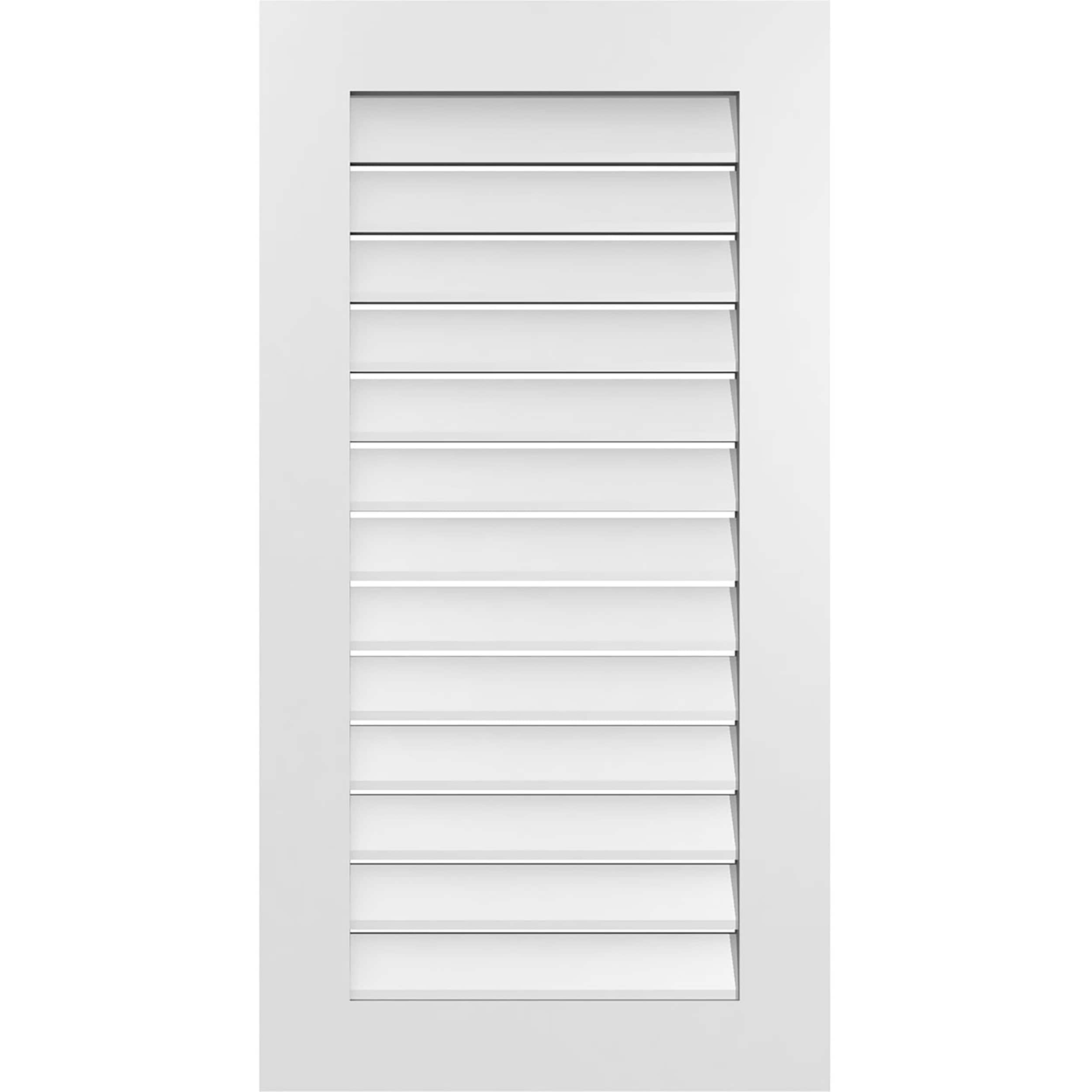 Ekena Millwork GVPVE22X4201SF 22-Inches x 42-Inches Off-white Rectangle PVC Gable Louver Vent