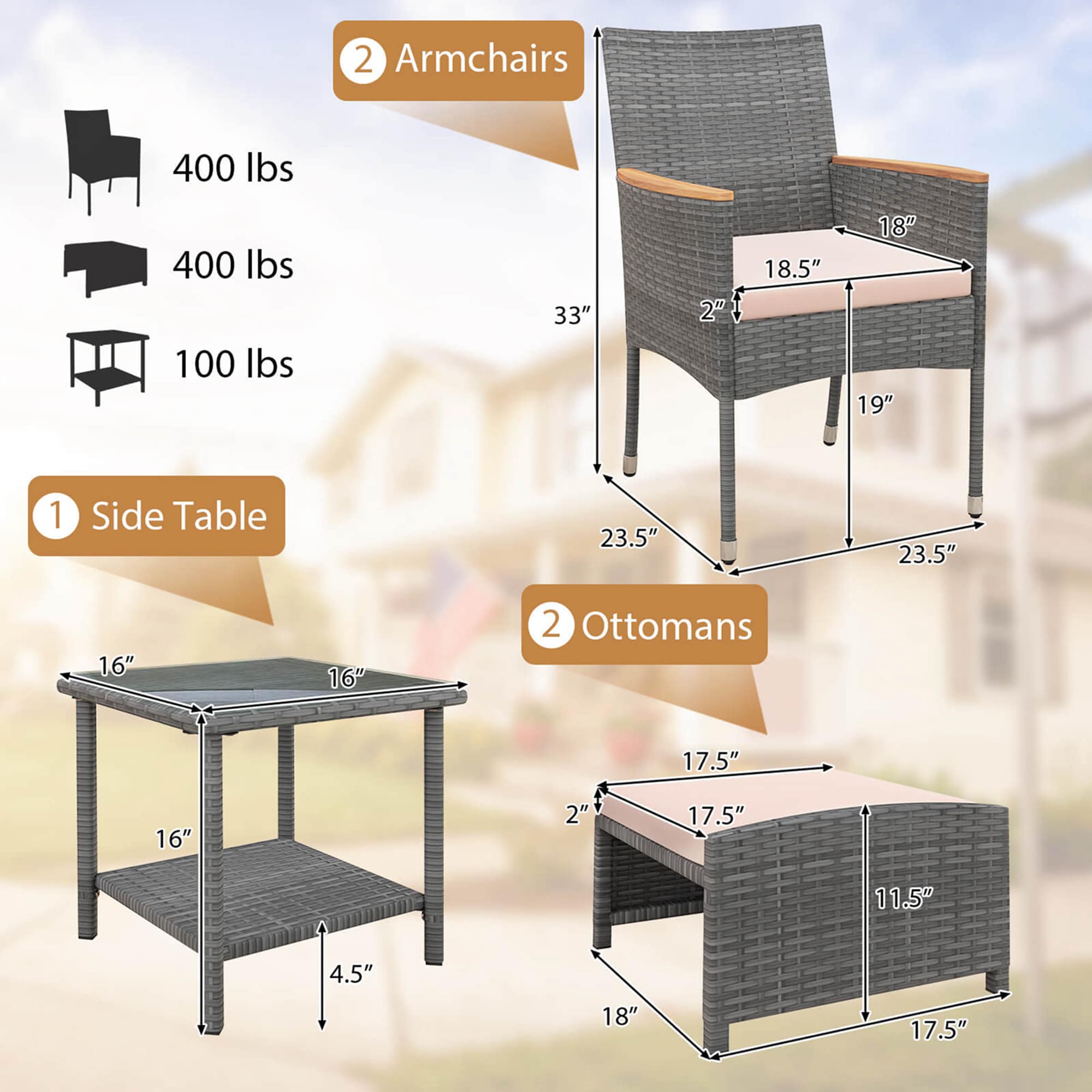 Costway HCST03503 Patio-Conversation-Sets - View #2