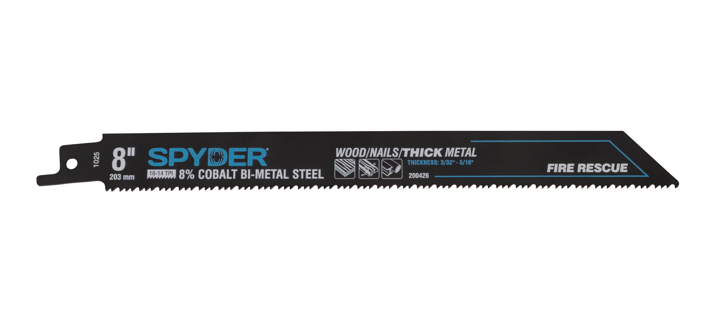 Spyder Black Series Bi-metal 8-in 10/14 TPI Wood/Metal cutting Reciprocating Saw Blade 5 -Pack