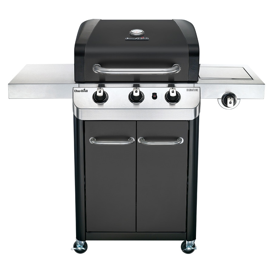 Char-Broil Black and Stainless Steel 3-Burner Liquid Gas Grill with 1 Side Burner at Lowes.com