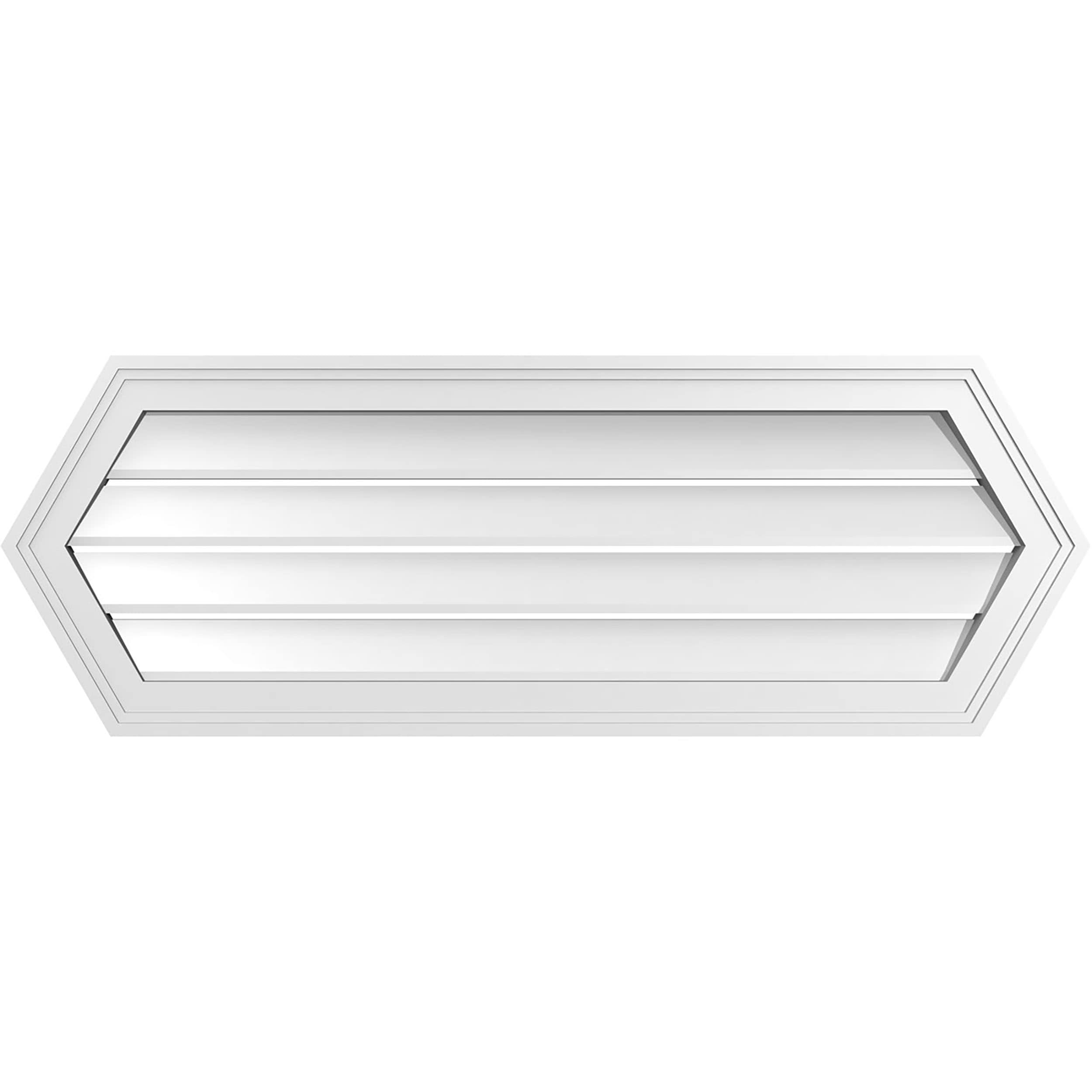 Ekena Millwork GVPHP40X1402SF 40-Inches x 14-Inches Off-white Peaked PVC Gable Louver Vent
