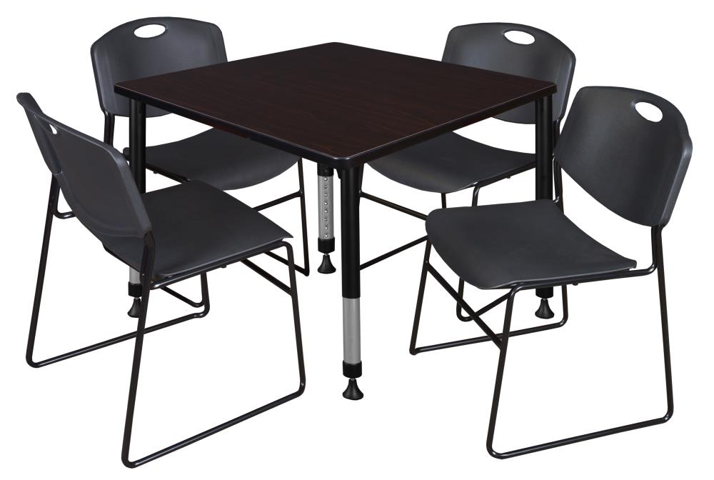 Regency TB4242MWAPBK44BK Classroom Tables Brown 4-Person Training Table (30-in W x 38-in H)