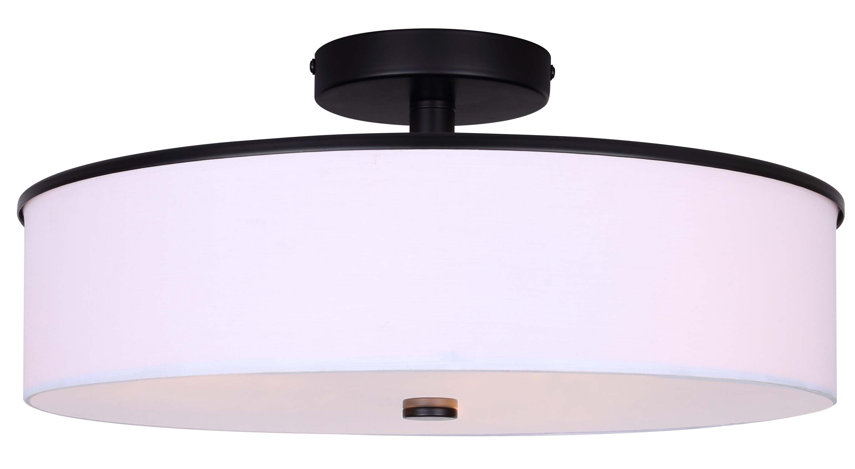 Canarm ISF2037B03BK Tristan 3 -Light 17.75-in Matte Black Semi Flush Mount Light