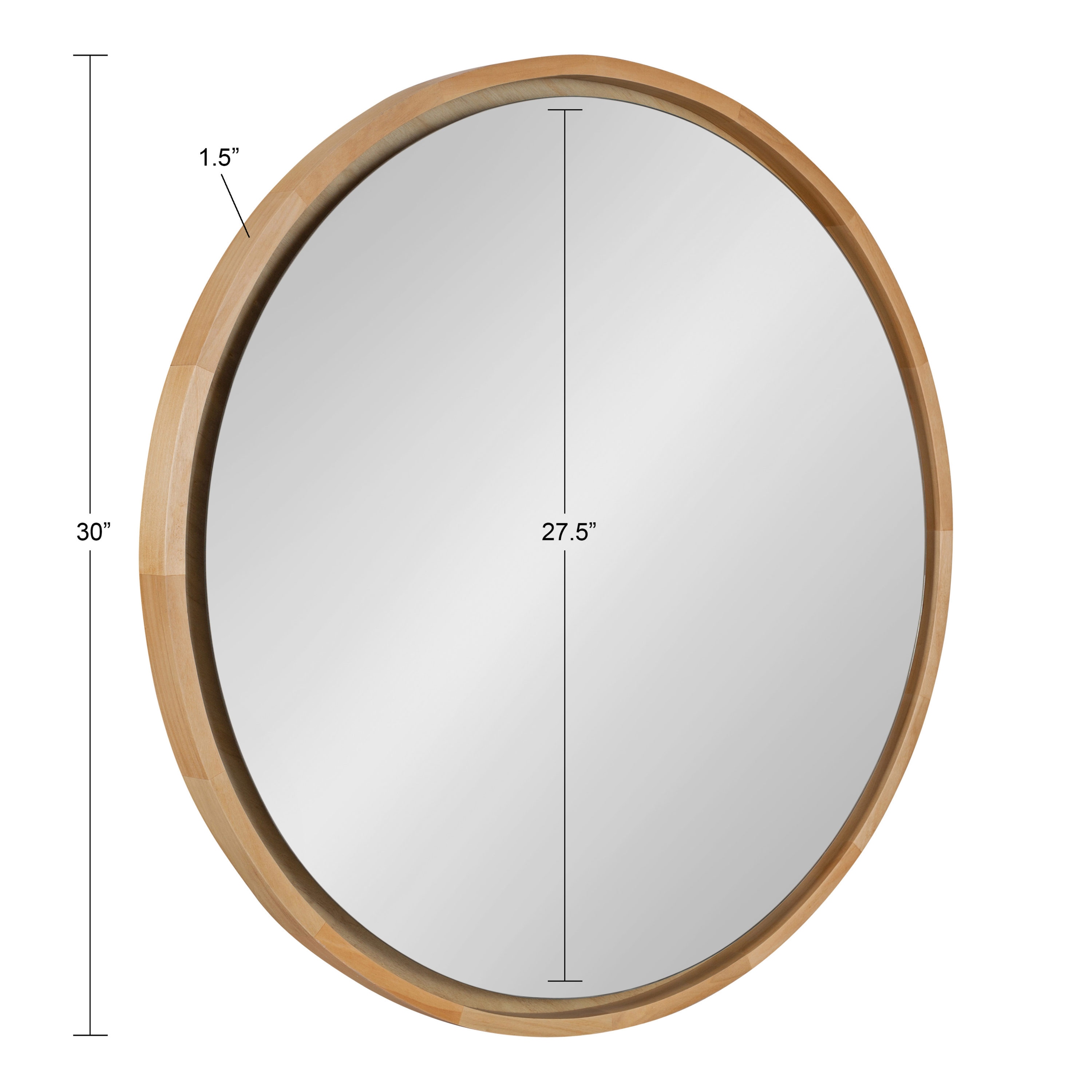 Kate and Laurel Evans 29.75-in W x 29.75-in H Round Natural Framed Wall ...