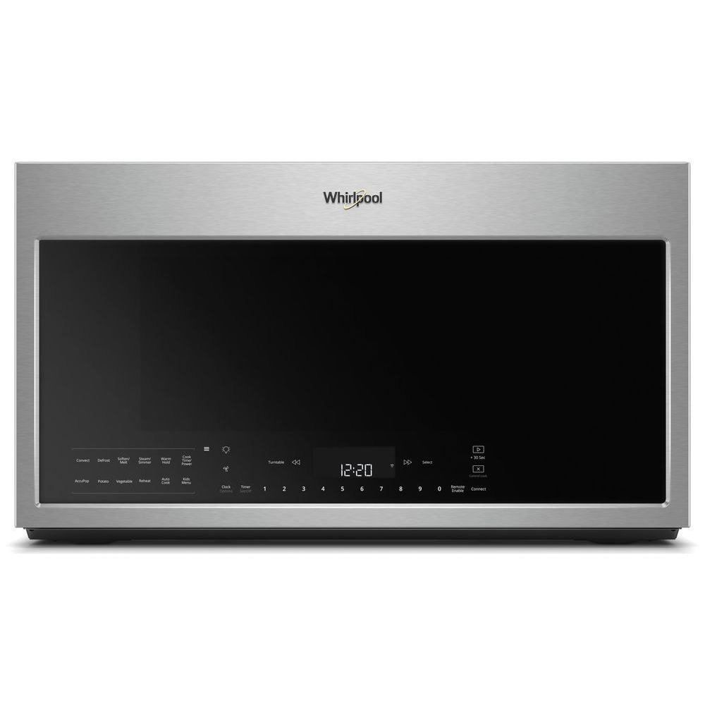Whirlpool 1.9-cu ft 1800-Watt Over-the-Range Convection Microwave with  Sensor Cooking (Fingerprint Resistant Stainless Steel) in the  Over-the-Range Microwaves department at