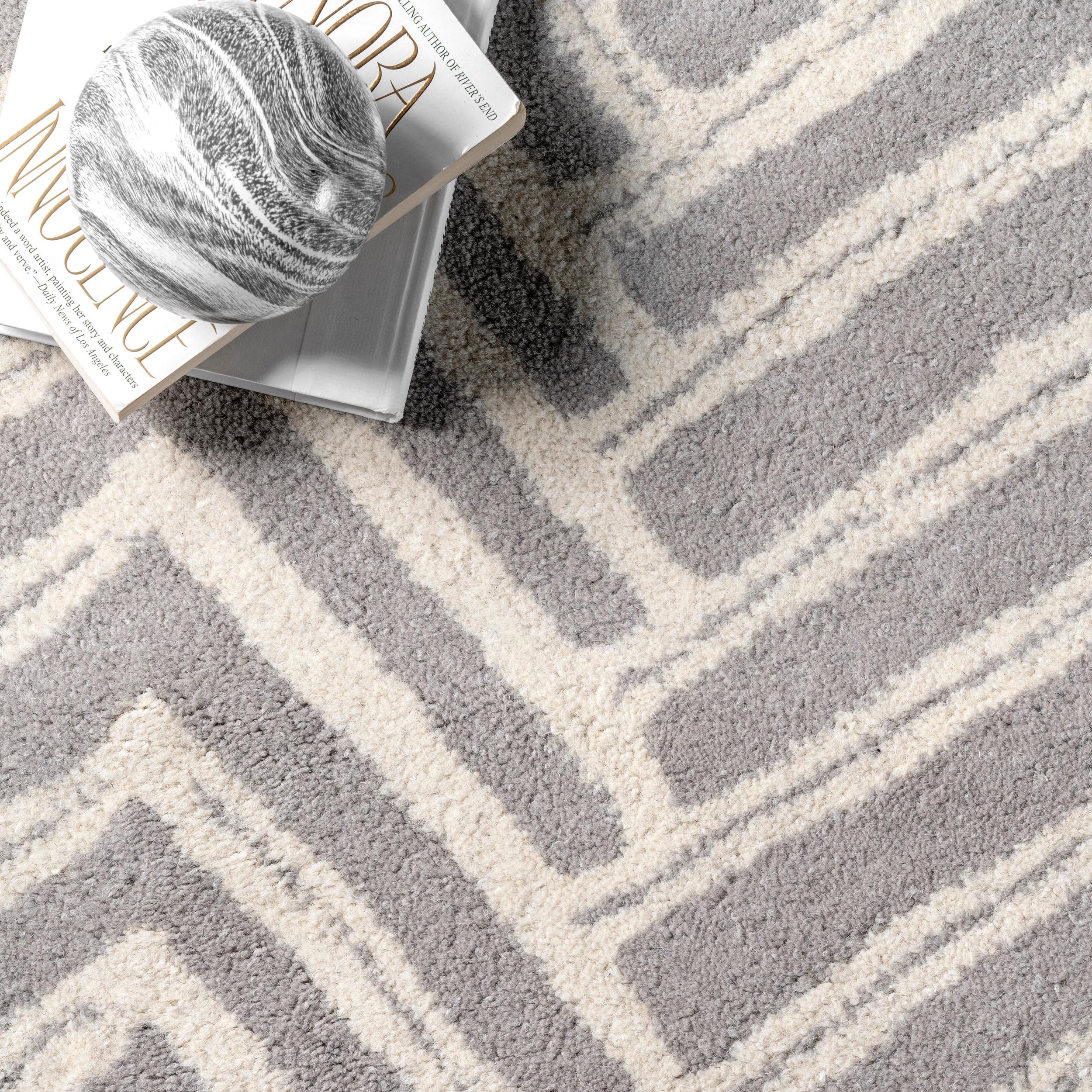 nuLOOM Alex 3 X 5 (ft) Wool Beige Indoor Chevron Area Rug in the Rugs  department at