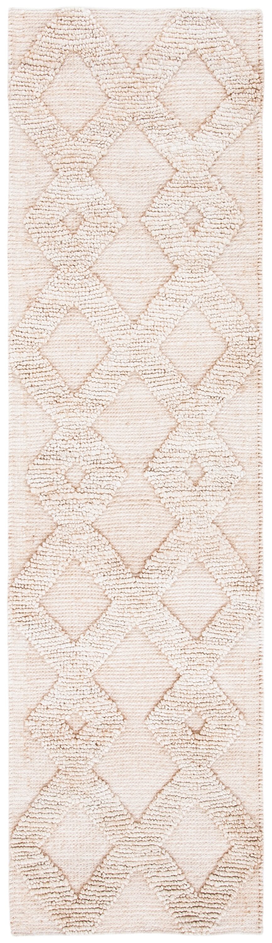 Ivory Cotton Hand-Knotted Non-Slip Area Rug - 27"x7"