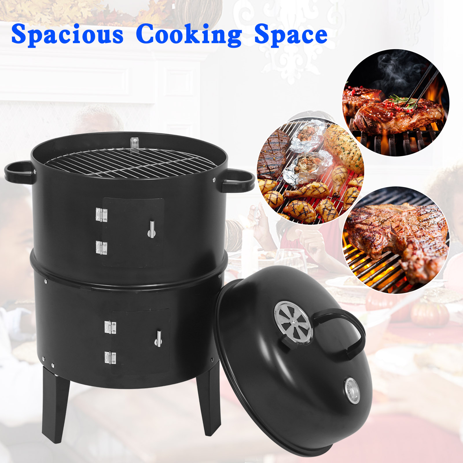 Topteng H054-A004 Charcoal-Smokers - View #4