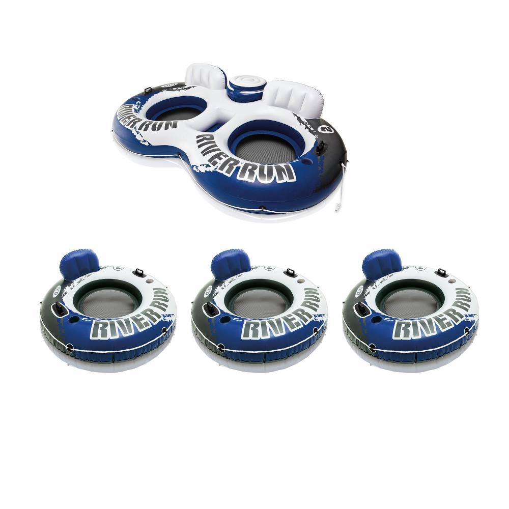 Intex 110930 104-in x 62-in 2-Seat Multicolored Inflatable Raft 4-Pack