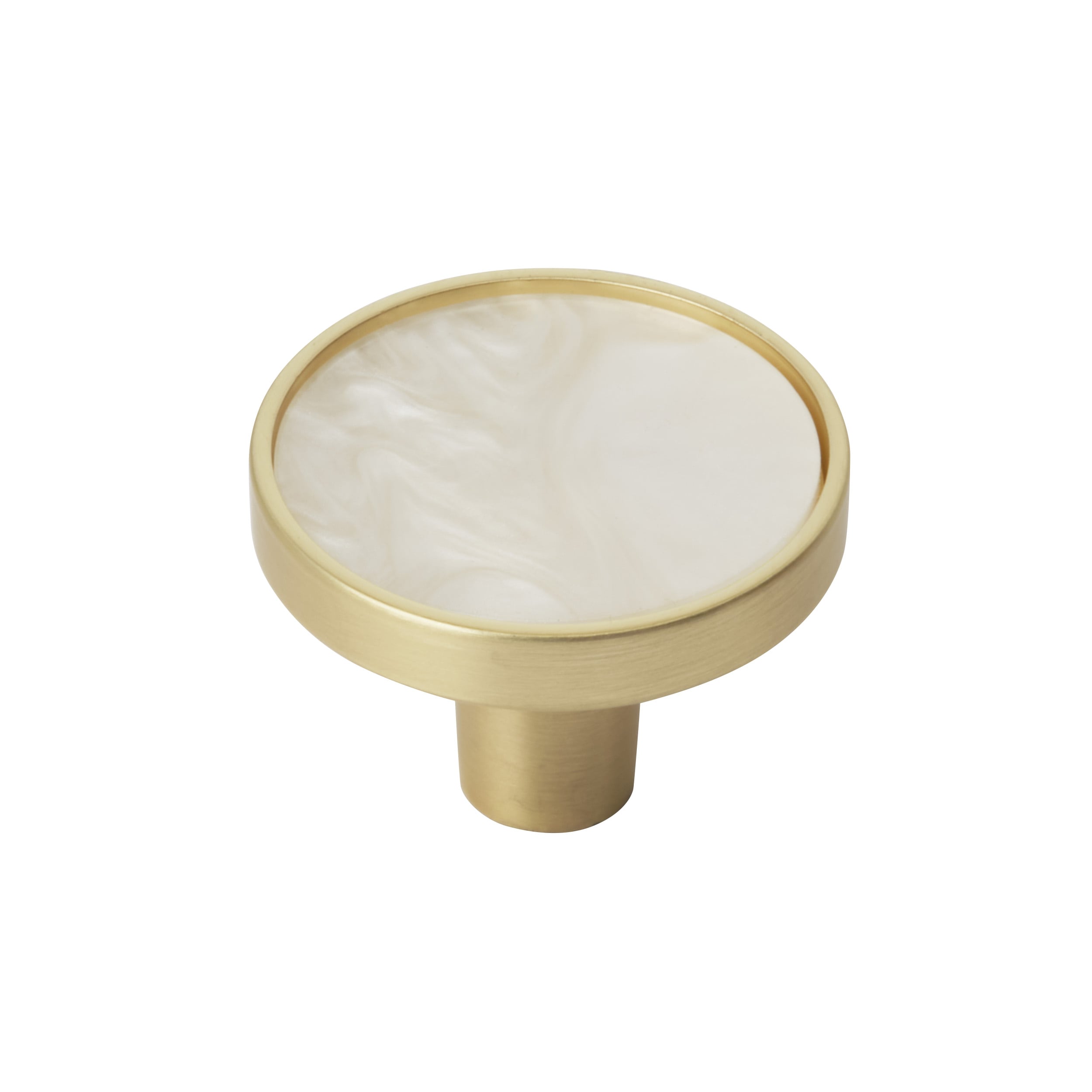 Amerock Accents 1-1/4-in Gold and Mother Of Pearl Round Contemporary Cabinet  Knob (2-Pack) in the Cabinet Knobs department at