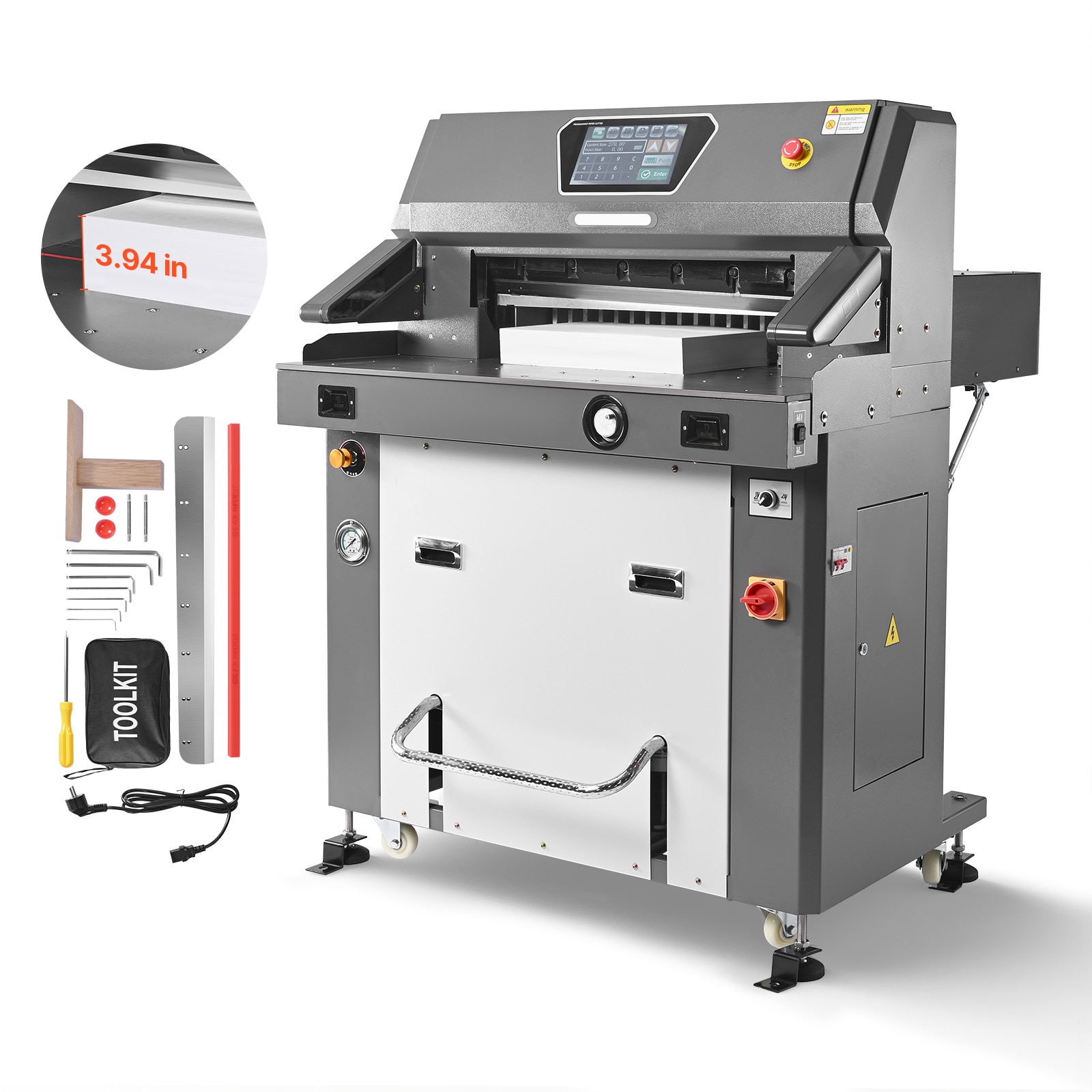 VEVOR - Electric Paper Cutter Metal Hydraulic Paper Cutter Machine 26 inch Cutting Width 3.94 inc...