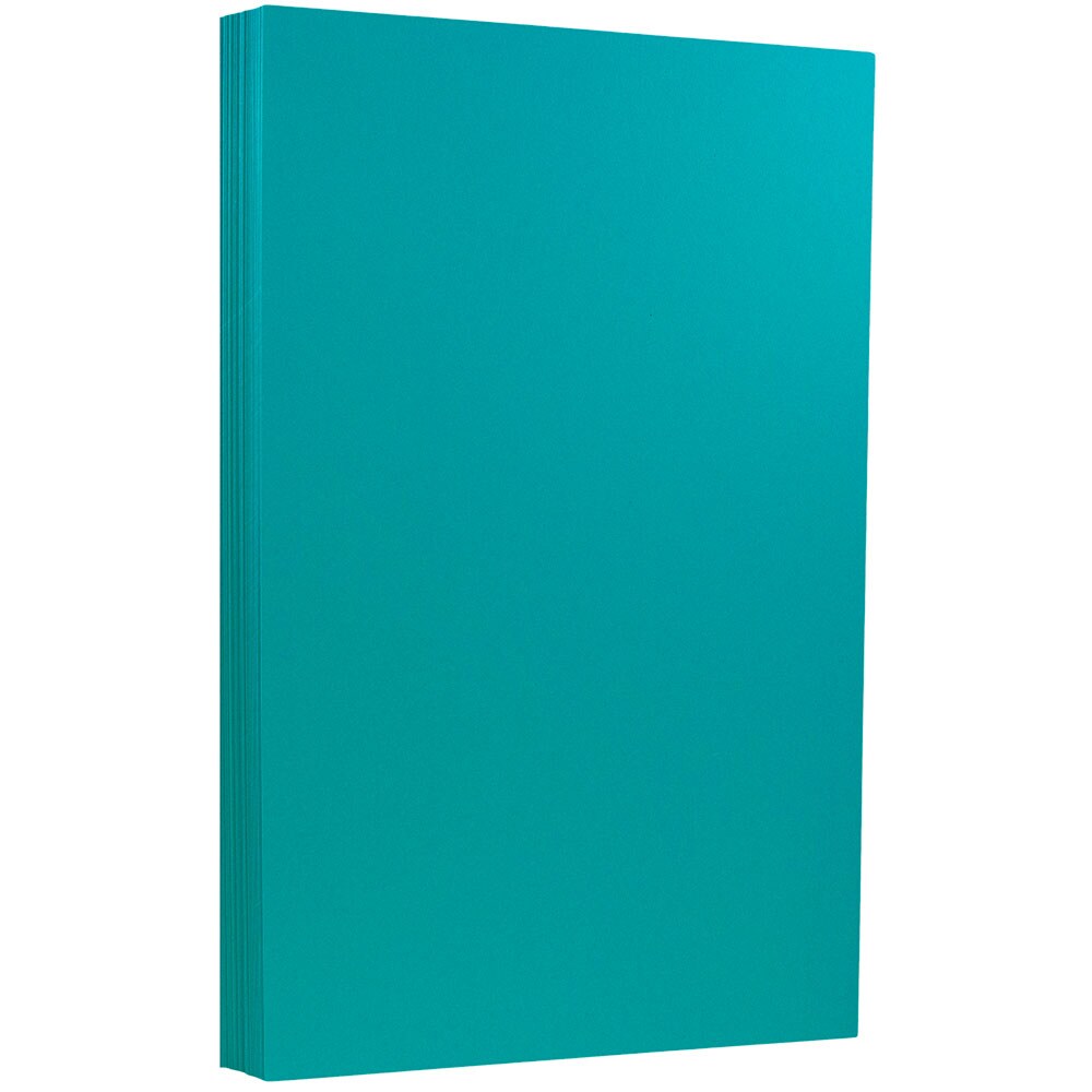 JAM Paper 8.5 x 14 Legal Size Recycled-Card tock, Brite Hue Sea Blue,  50/Pack at