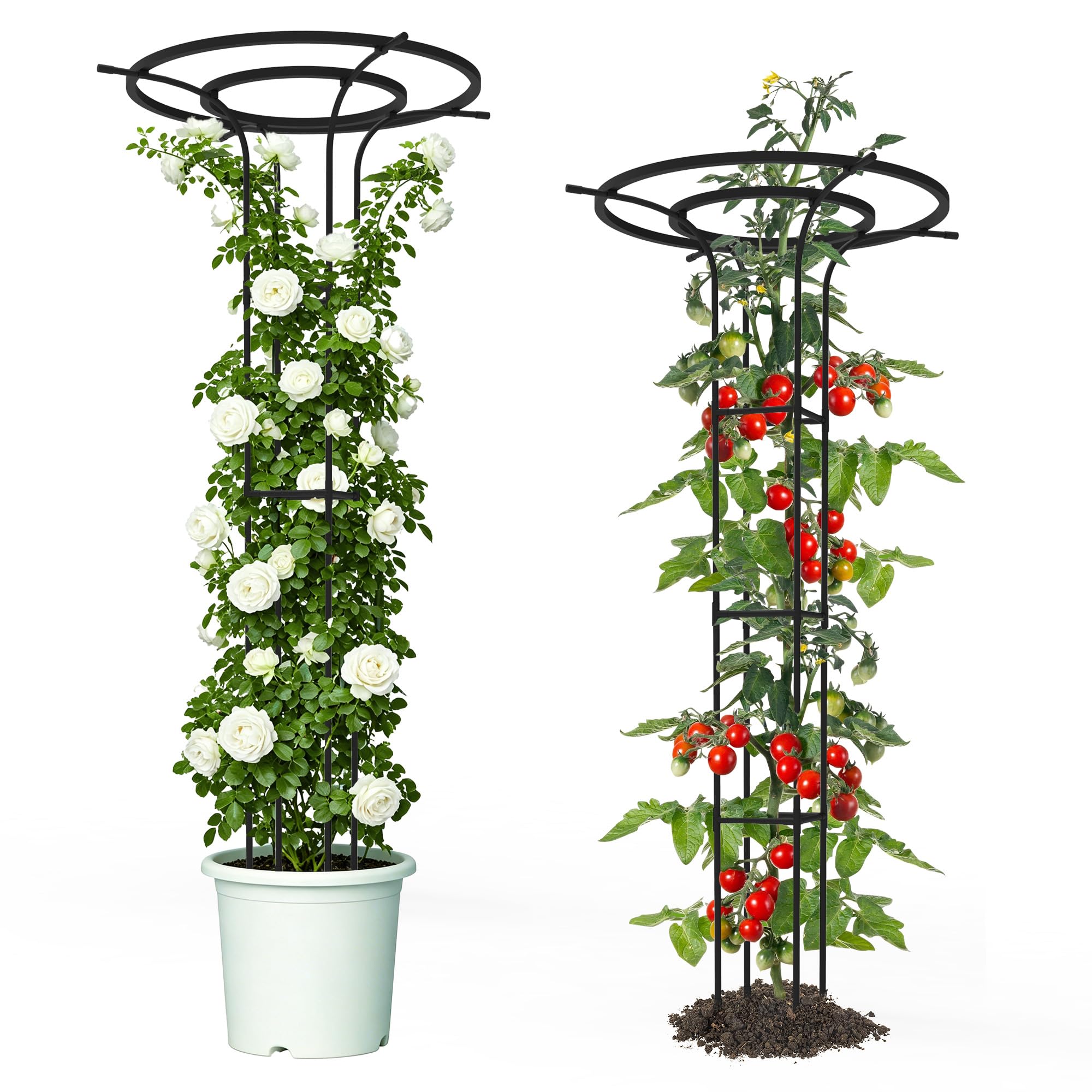 Adrinfly -  Adjustable Plant Trellis for Climbing Plants Outdoor Metal Plant Support with Plastic...