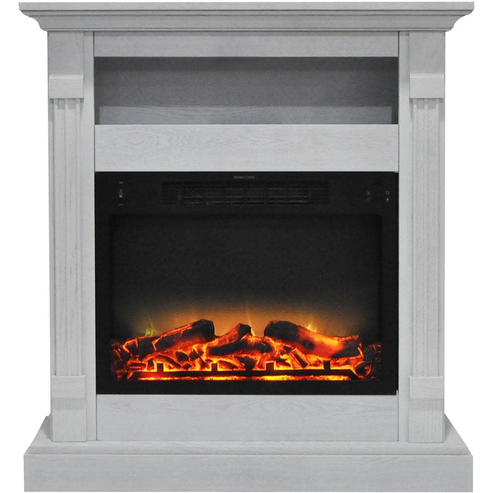 Cambridge 33.9-in W White Fan-Forced Electric Fireplace CAM3437-1WHTLG2 Uae Electronic uaeelectronic.com