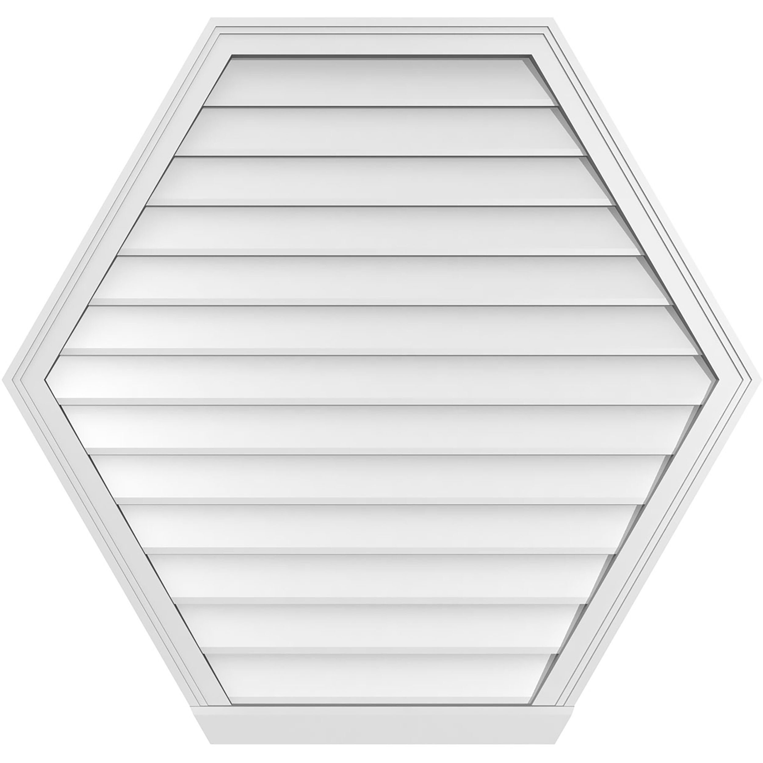 Ekena Millwork GVPHP42X4003SN 42-Inches x 40-Inches Off-white Peaked PVC Gable Louver Vent