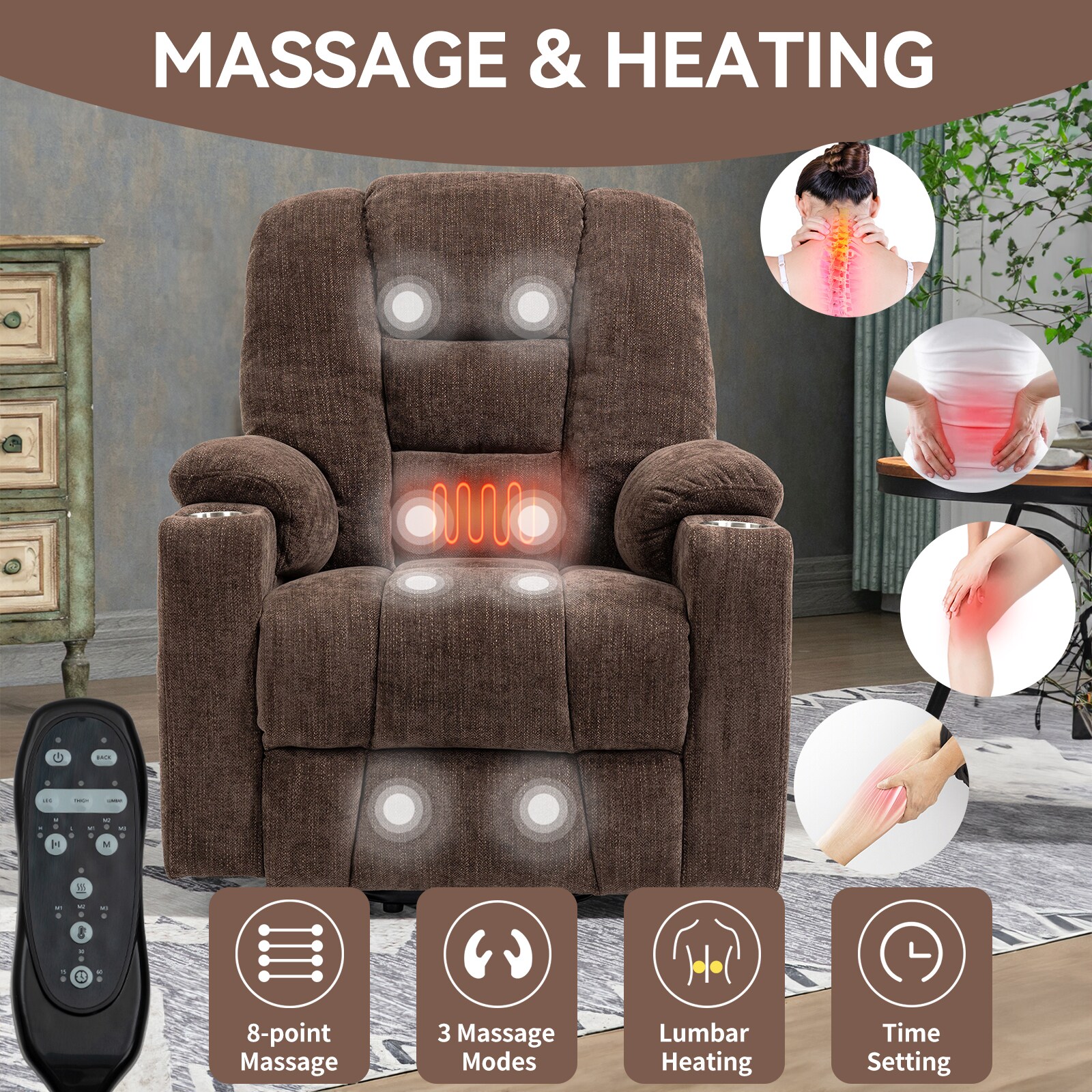 Mondawe WFMD-L001C-51-BROWN recliners - View #2