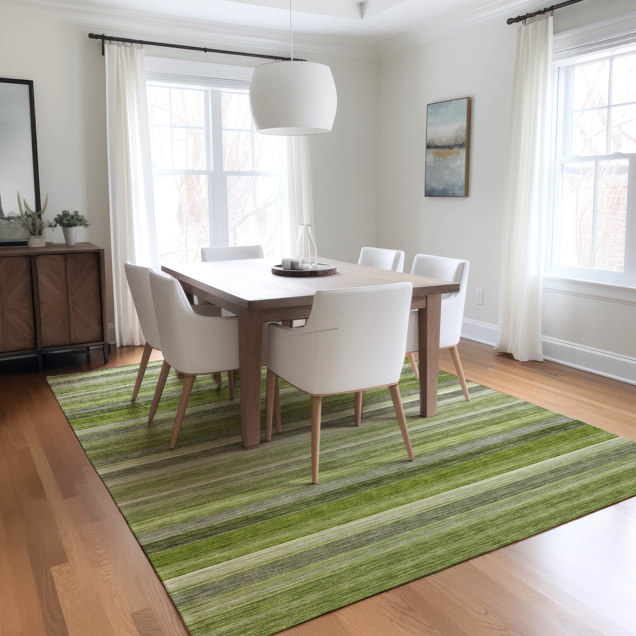 Addison Rugs ACN535FE10X14 Chantille 10 x 14 (ft) Polyester Fern Rectangular Indoor/Outdoor Stripe Machine washable Area rug
