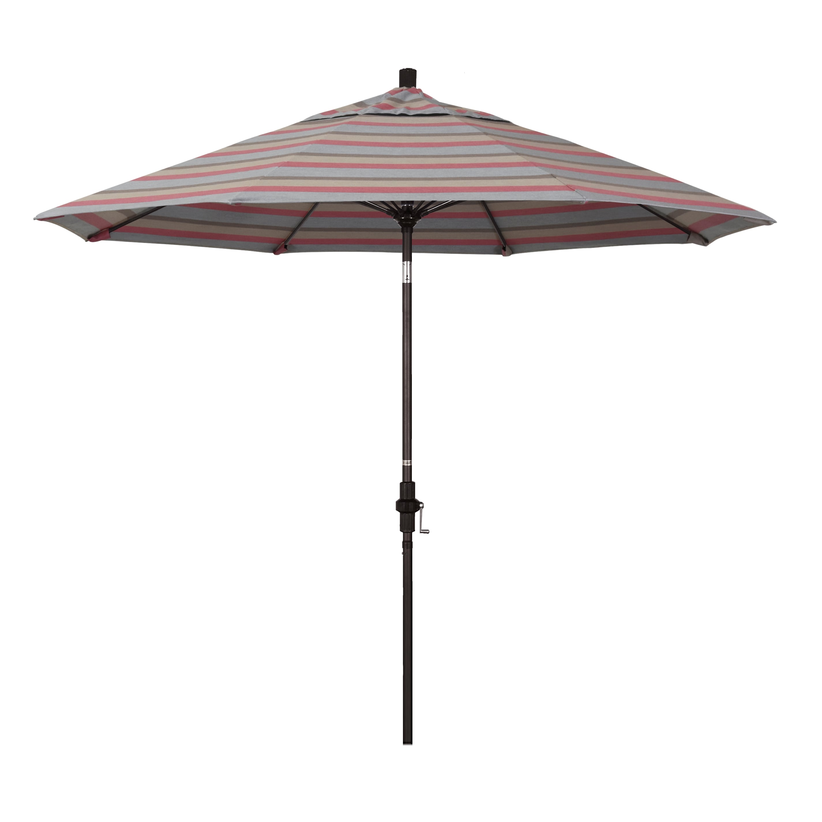 California Umbrella GSCUF908117-58038 9-ft Aluminum Red Auto-tilt Market Patio Umbrella