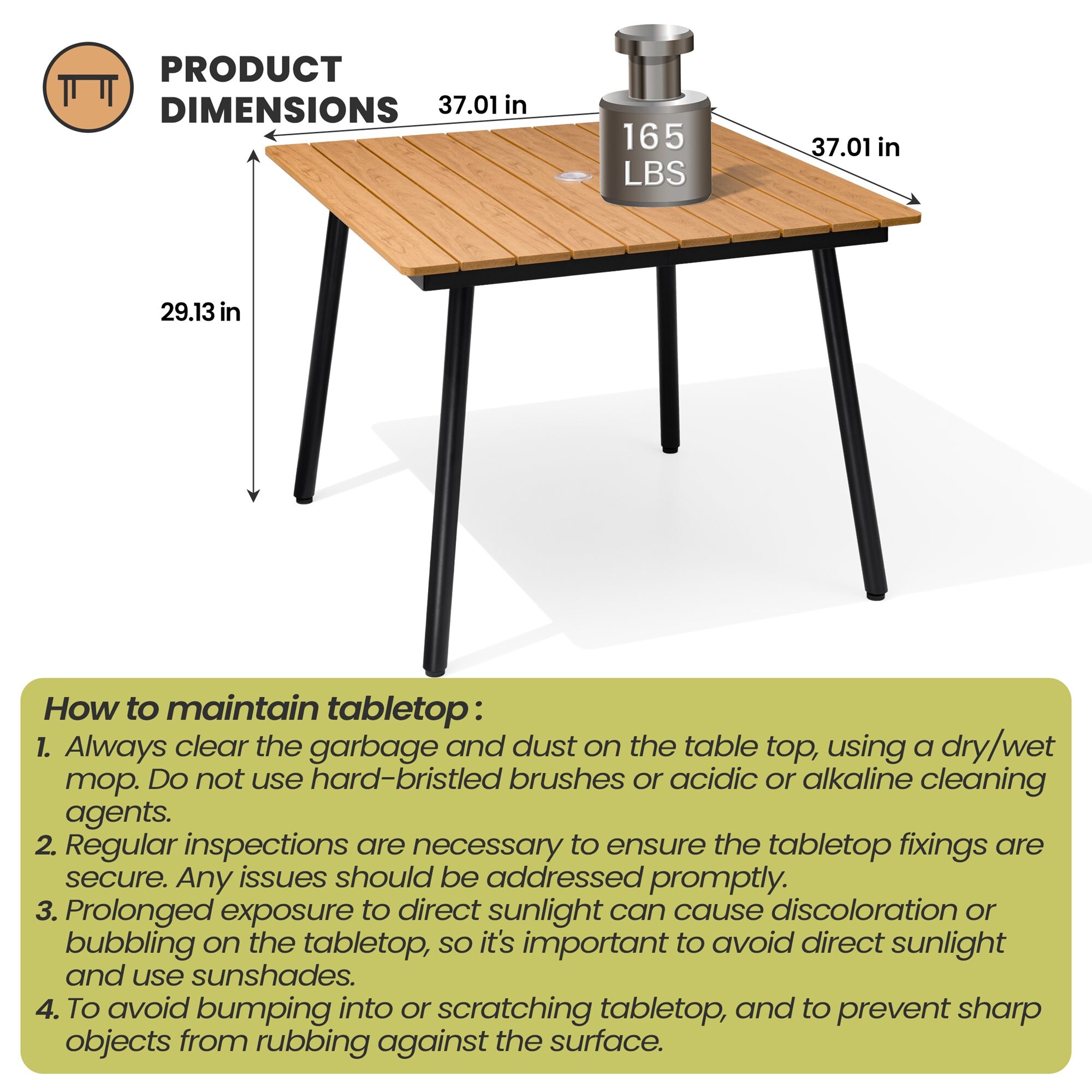 Crestlive Products CL-TB012BRN94 Patio-Tables - View #2