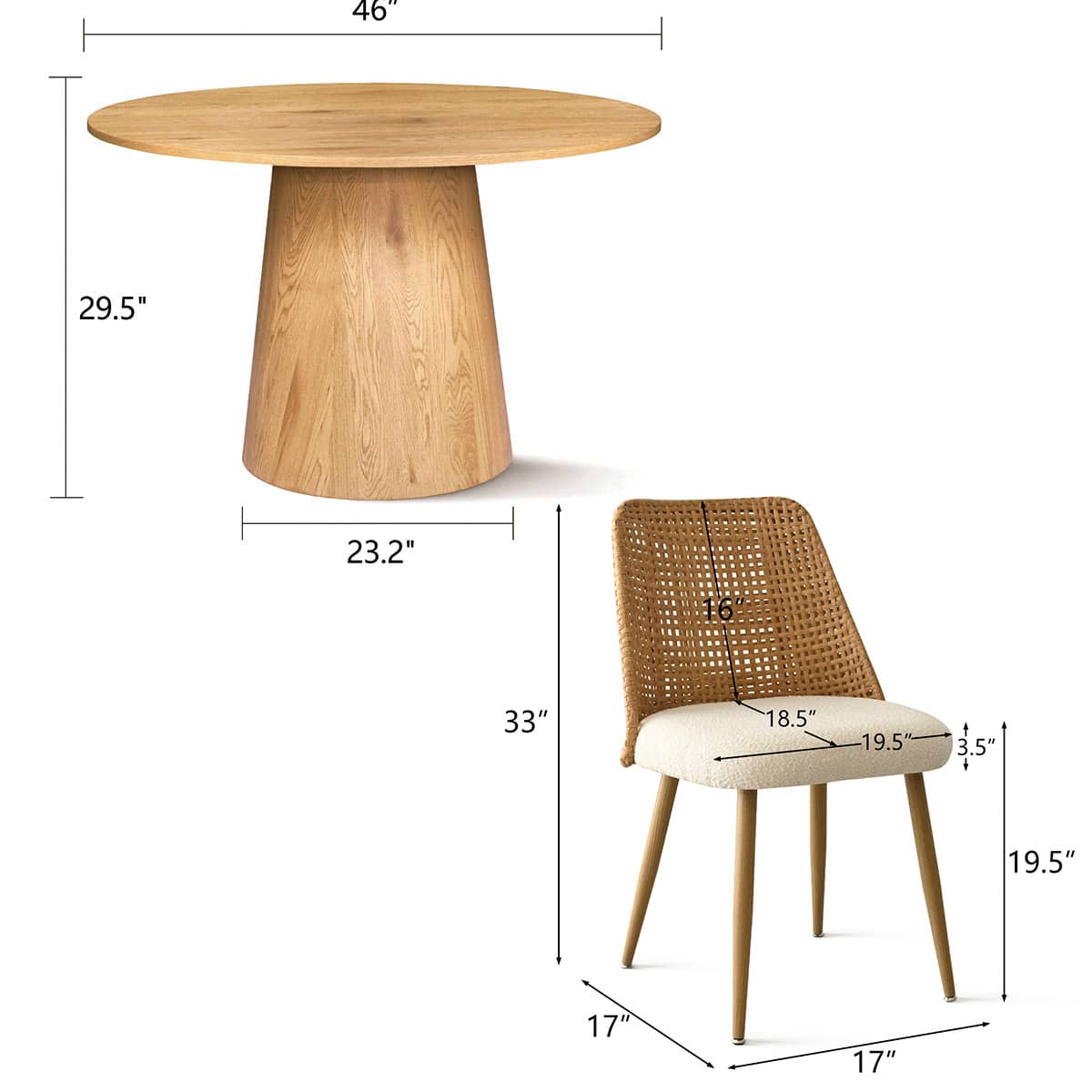 Maison Boucle DWEN-OK+NICEOAK-BGE Dining-Sets - View #3
