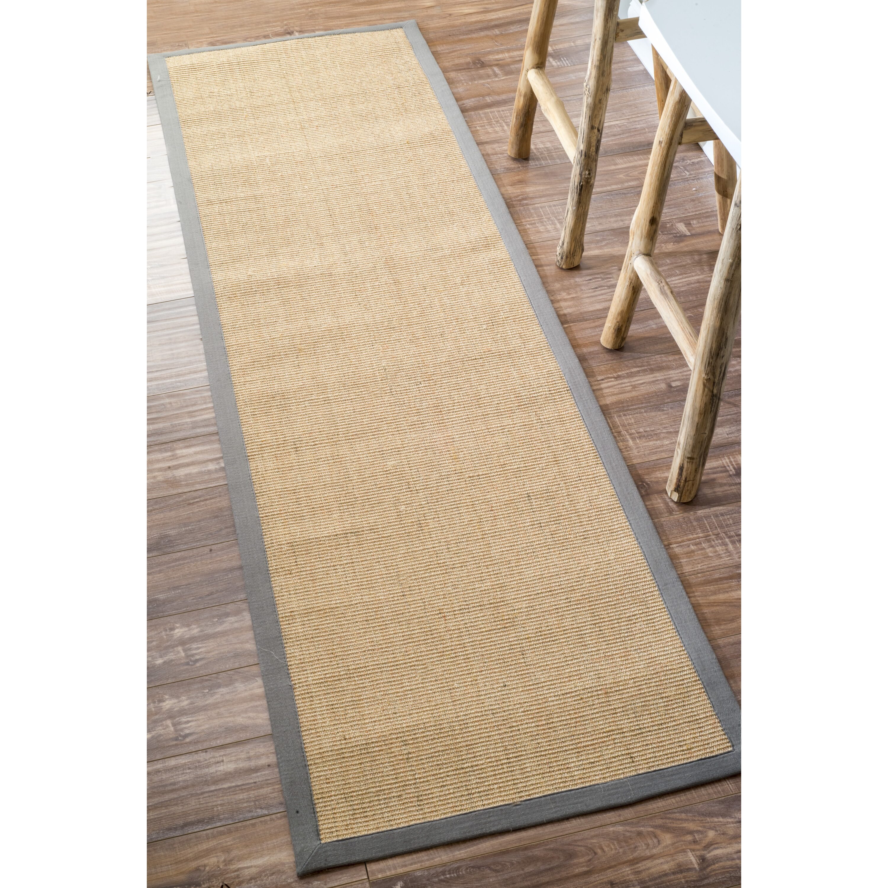 nuLOOM ZHSS01I-26012 Orsay 2 x 12 (ft) Loomed Sisal Light Gray Rectangular Indoor Solid Vacuum regularly Runner rug