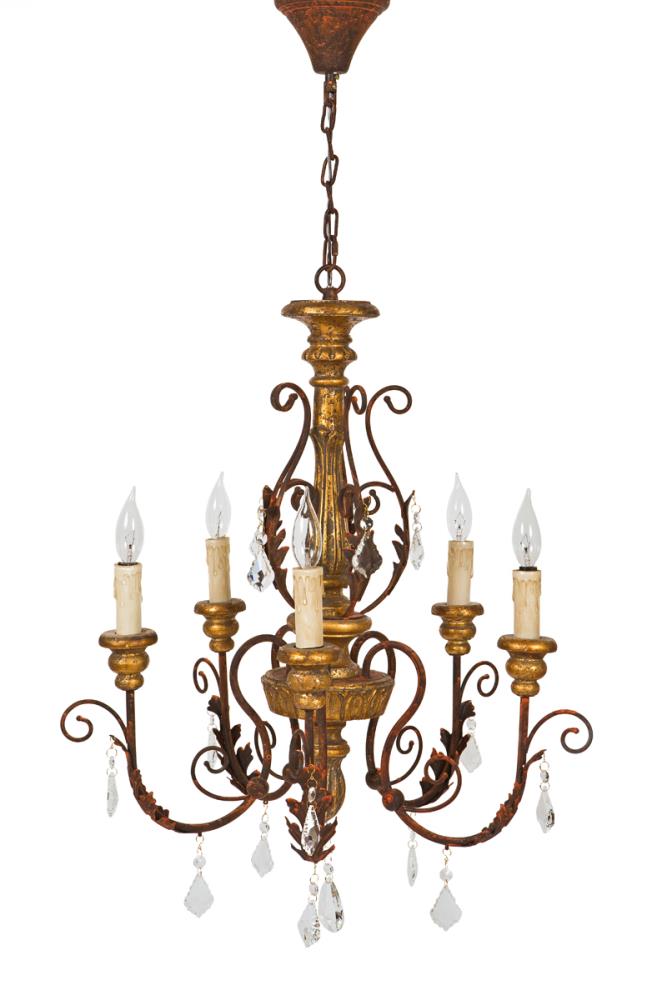 MANOR LUXE ML15914 Belle 6-Light Brown French Country/Cottage Clear ...