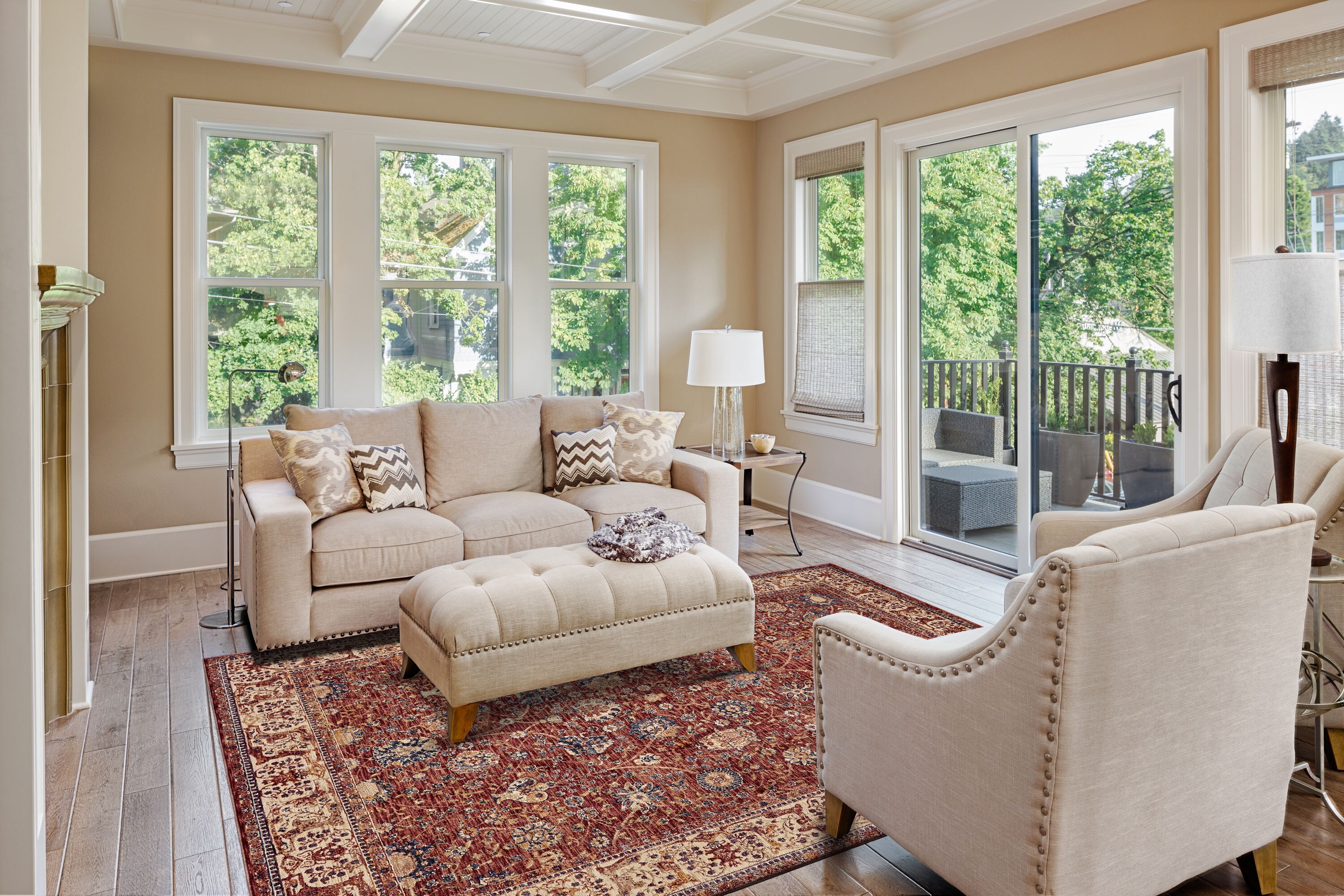 Room Envy 683R3506RSTIVYG99 Moberly 8 X 11 Rust/Cream Indoor Floral/Botanical Oriental Area Rug
