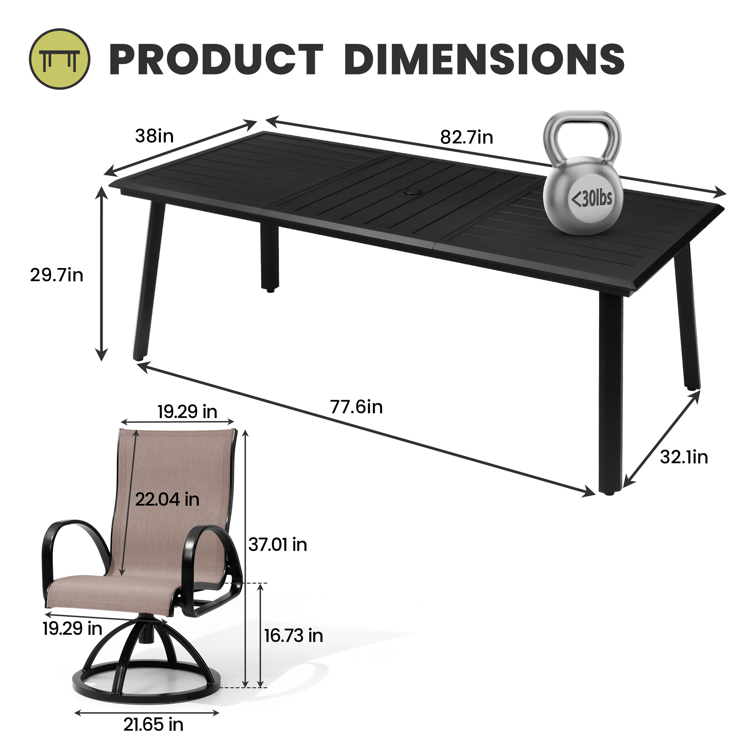 Crestlive Products CL-TD5510ASH210-7 Patio-Dining-Sets - View #2