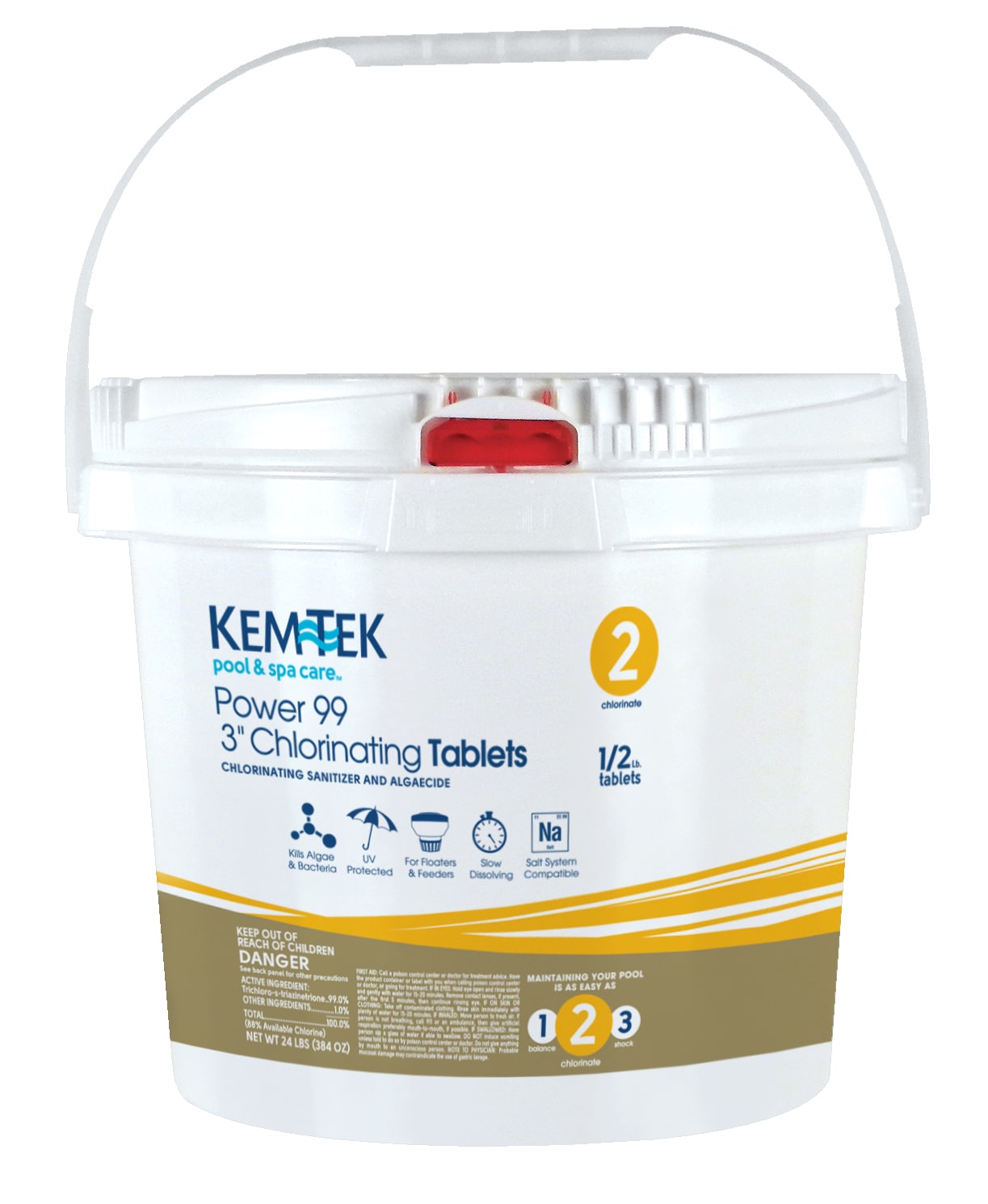 Kem-Tek 26439047465 24-lb 3-in Chlorine Tablets