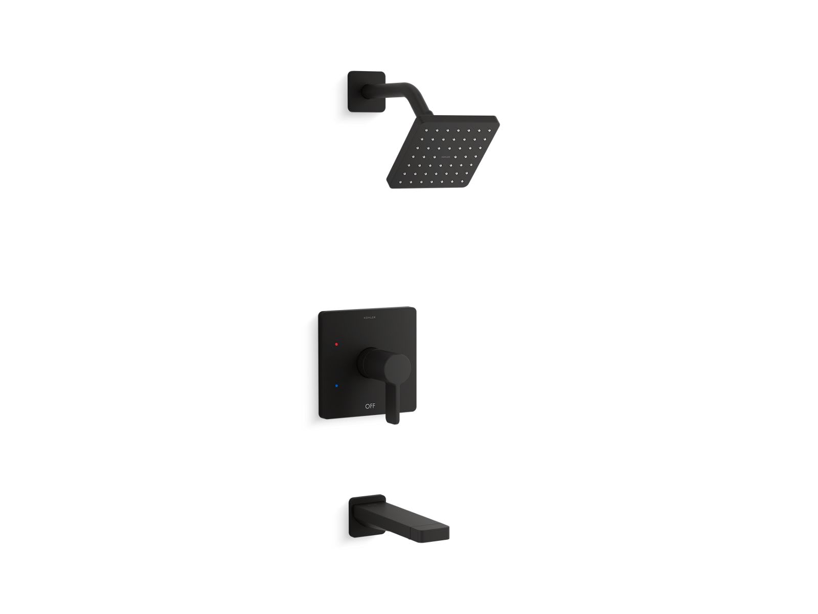 KOHLER TS23502-4-BL Parallel 2.5 GPM 1-Handle Rite-Temp Tub and Shower Trim Kit in Matte Black (Valve Not Included)