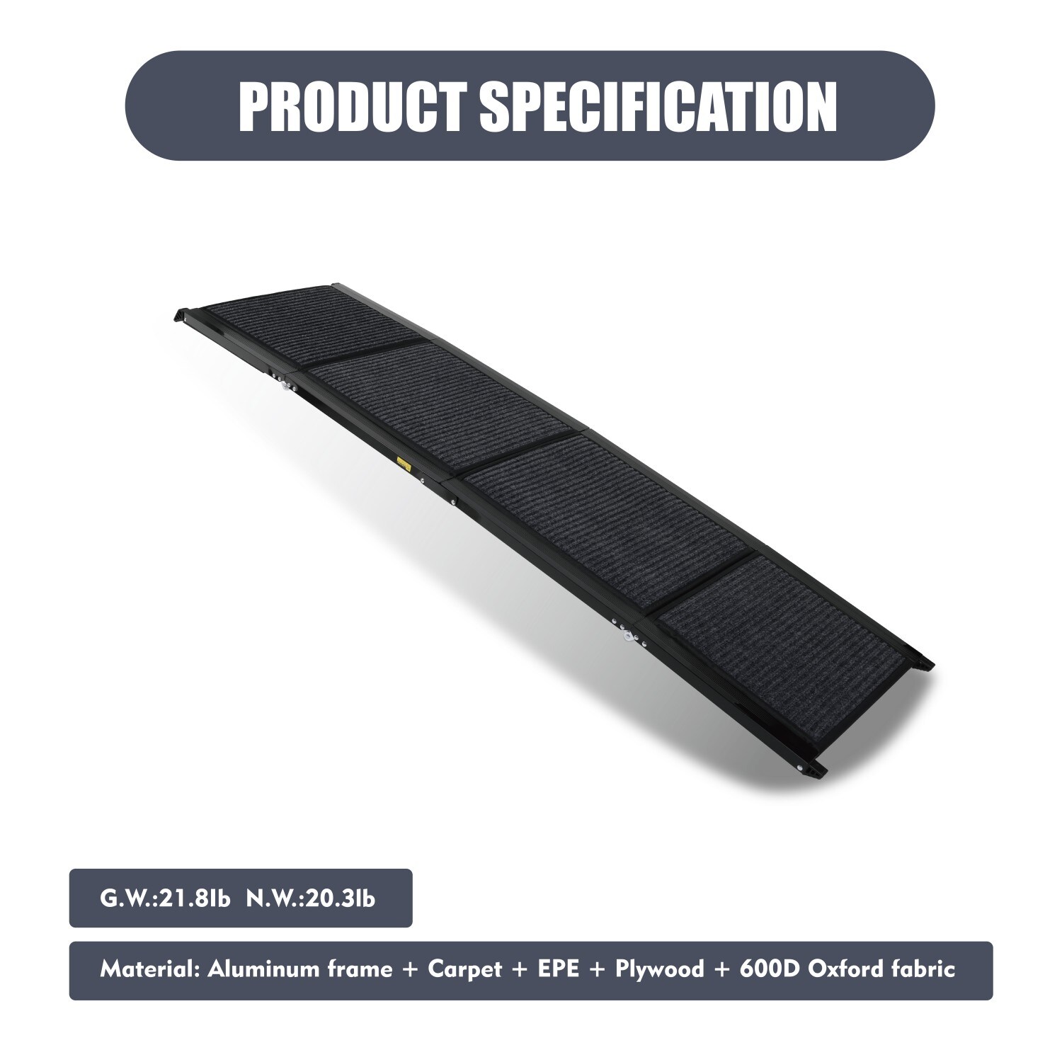 Mondawe 71-Inch Folding Dog Ramp for SUV Car or Truck Non-Slip Surface ...