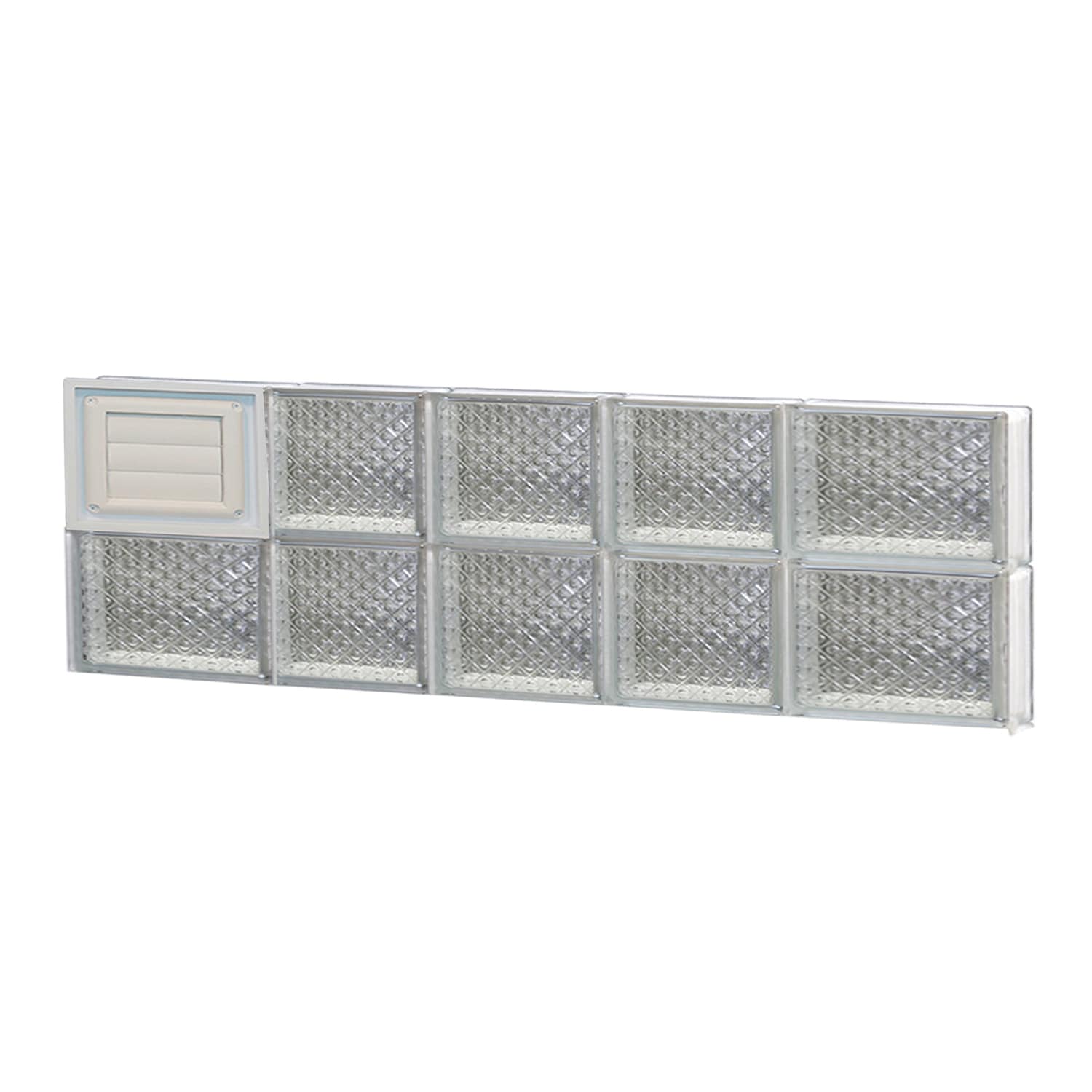 REDI2SET D3412DP Diamond Glass 32-3/4-in x 11-1/2-in Frameless Replacement Dryer vent Glass Block Window