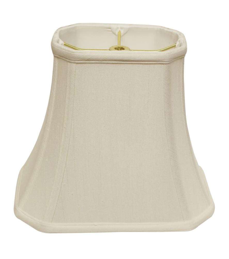 12" White Lampshade Rectangular Cut-Corner Lamp Shade Shantung Silk 12". 