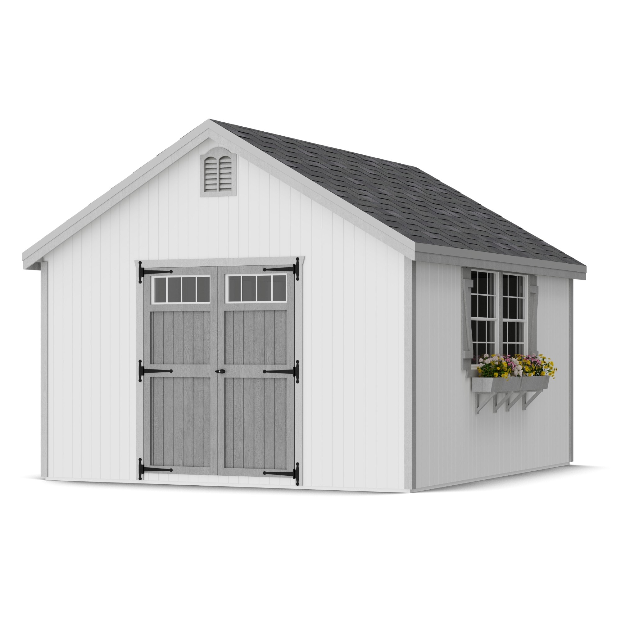 Little Cottage Co 12X14 WCGS-PC Colonial Williamsburg 12-ft x 14-ft Gable Style Wood Outdoor Storage Shed with 2 Windows 2 Doors