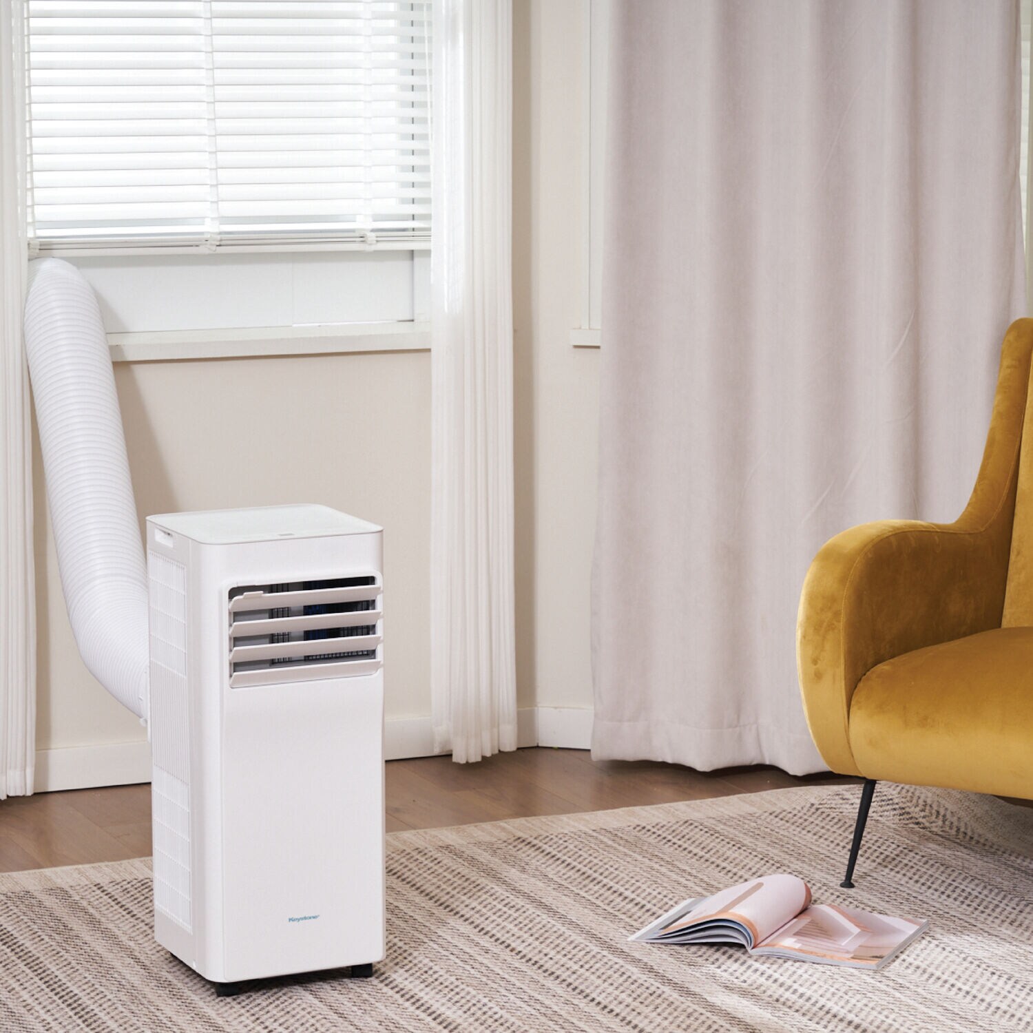 Keystone White Portable Air Conditioner with Remote and Sleep Mode