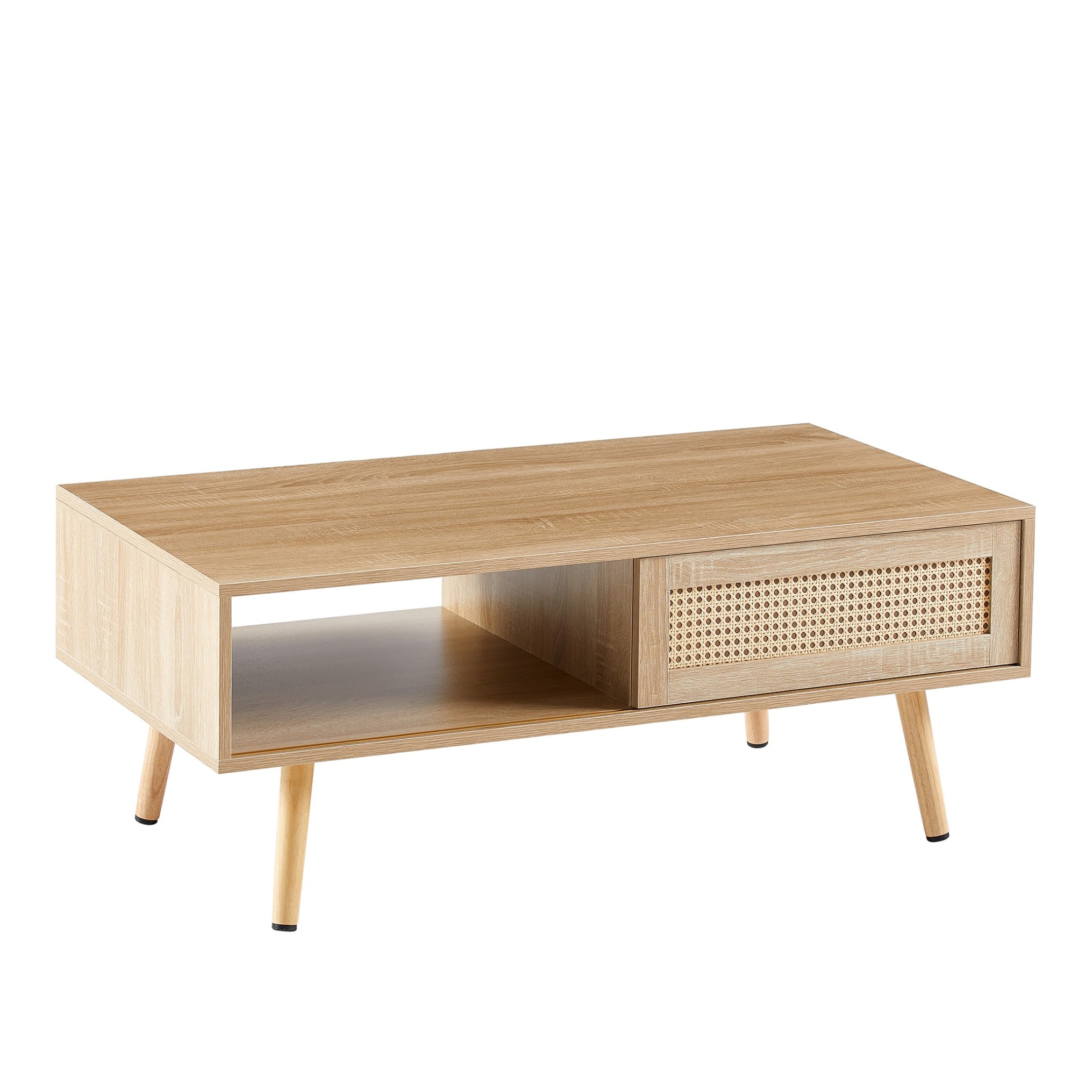 Siavonce XH81212 Natural MDF Modern Coffee Table with Storage
