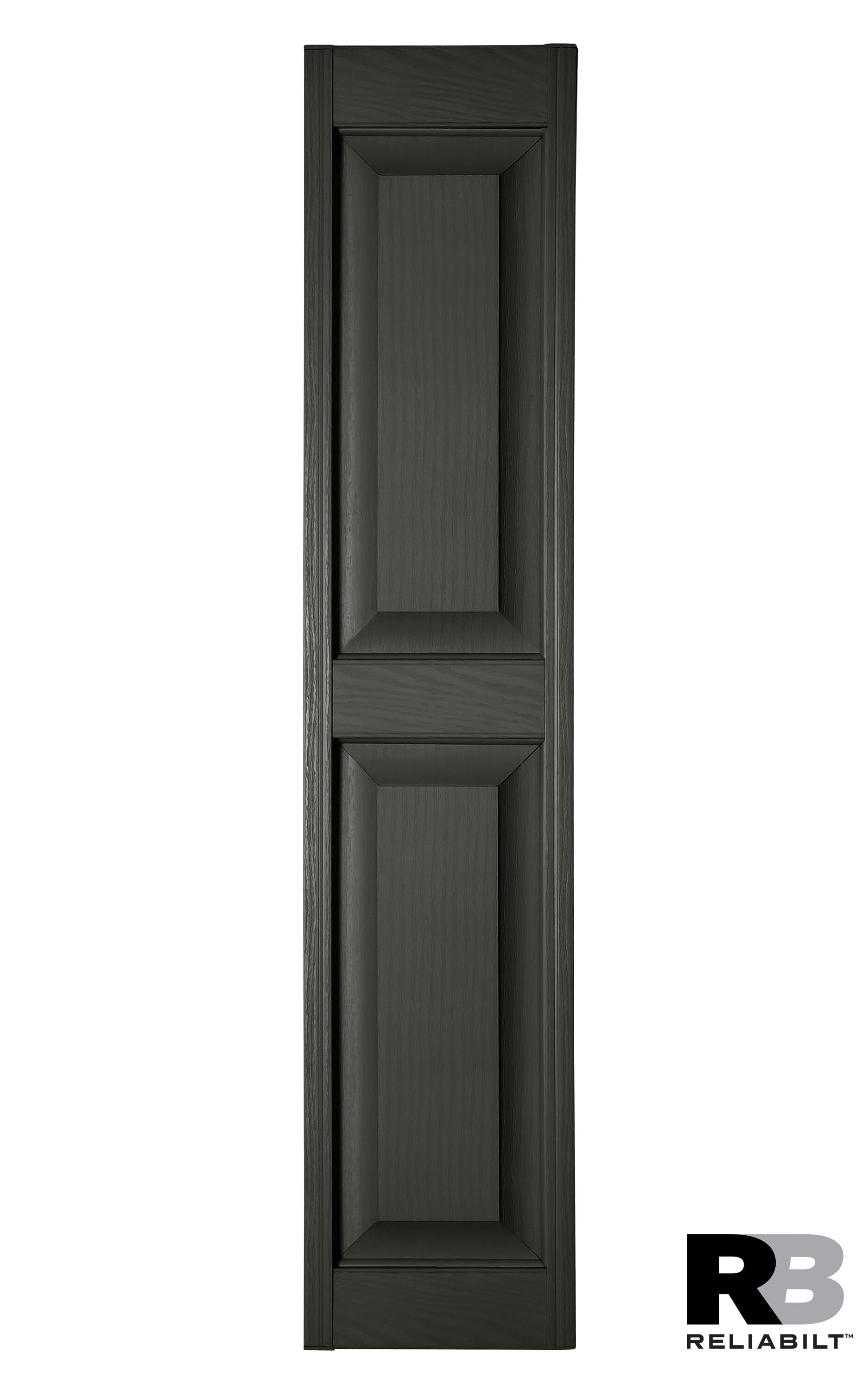 RELIABILT RP1051007 10-in W x 51-in H Dark Gray Raised panel Polypropylene Exterior Shutters ( 2 -Pack )