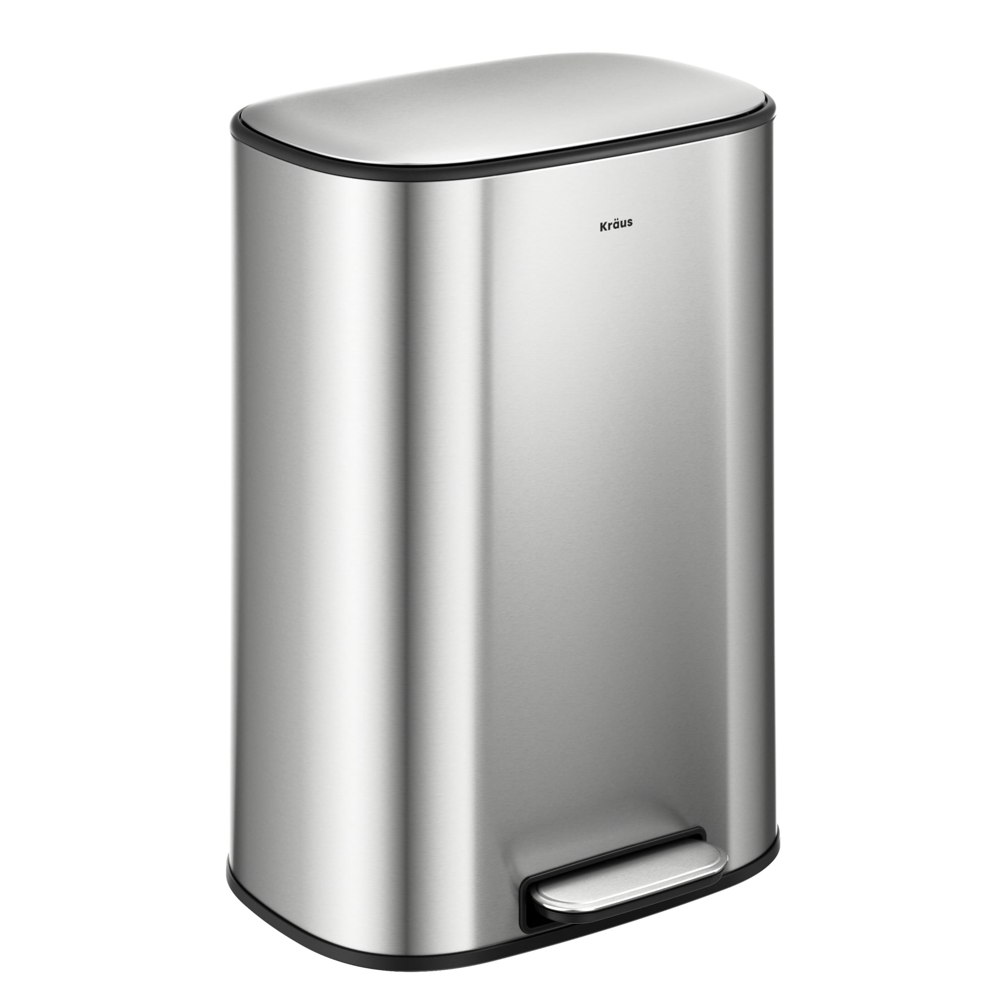 Kraus 13.2 Gallon Spot-Free Stainless Steel Steel Kitchen Step Trash Can