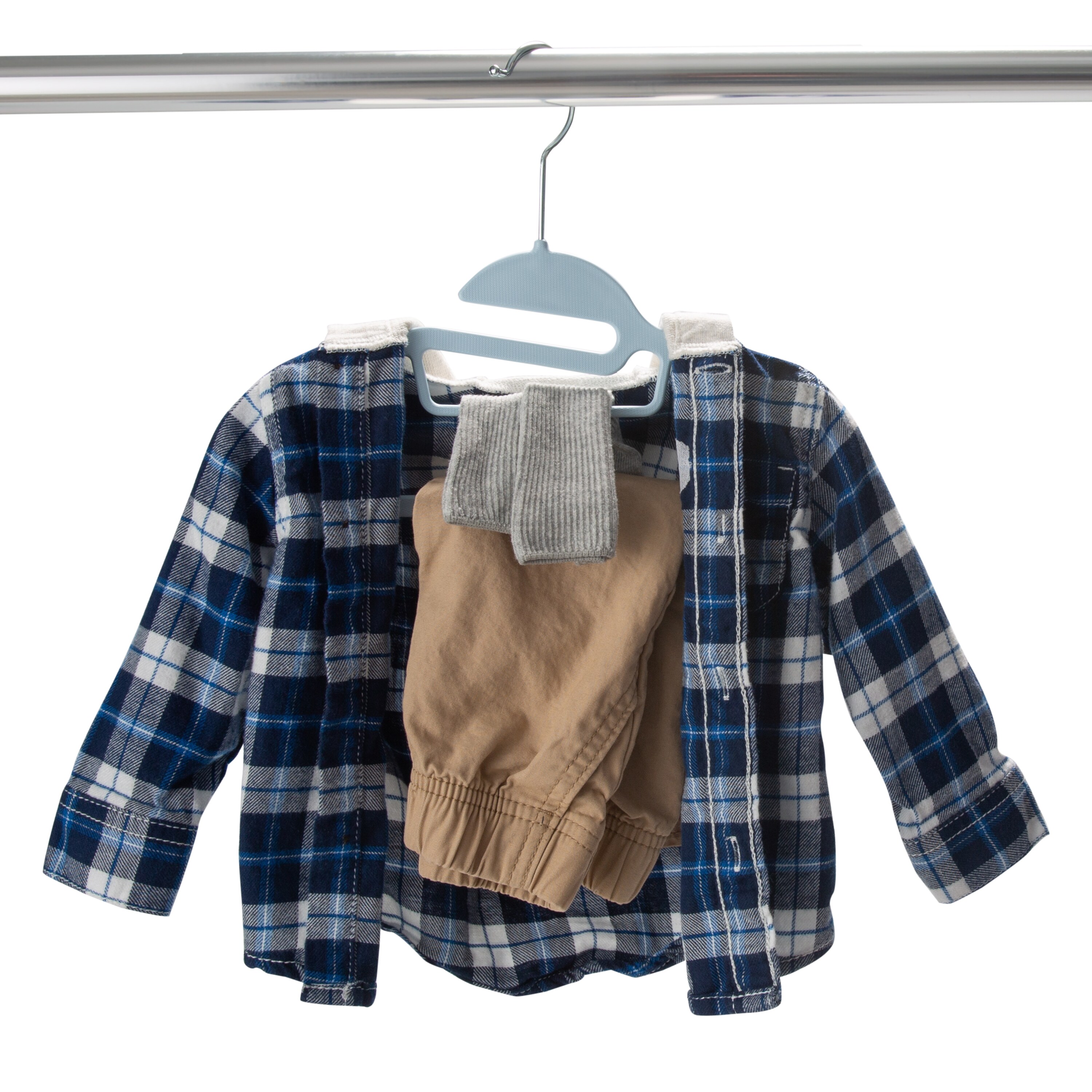 Simplify 10-Pack Plastic Non-slip Grip Clothing Hanger (Blue) in