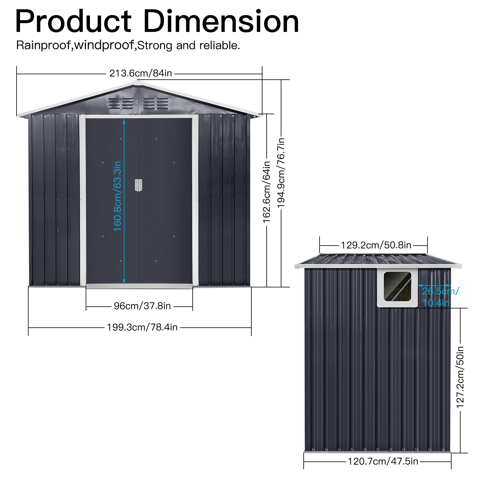Flynama V-K1350107469 Metal-Storage-Buildings-Sheds - View #2