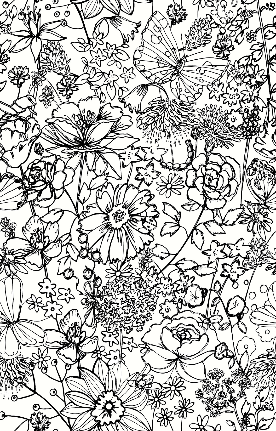 A-Street Prints AST3789 A-Street Select 56.4-Sq. Feet Black Non-woven Floral Unpasted Wallpaper