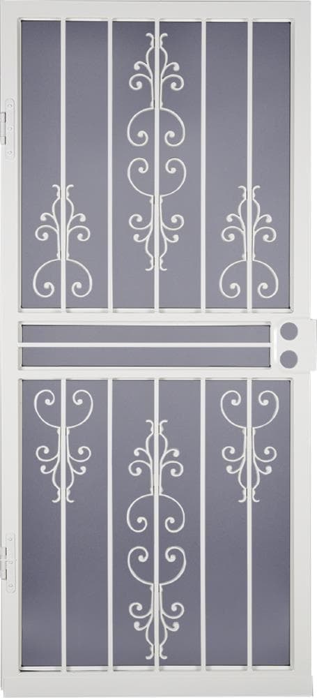 Garden View 32-in x 81-in White Steel Recessed Mount Security Door with White Screen Tempered Glass | - LARSON 92021031