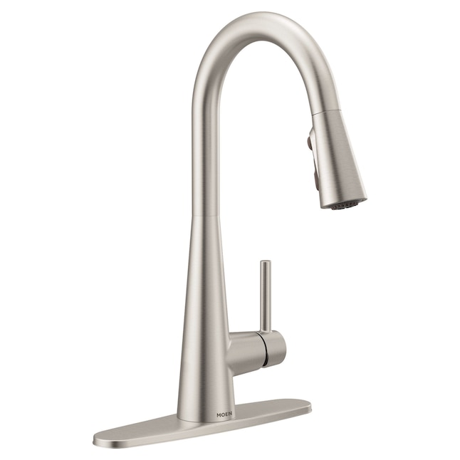 Moen Sleek Spot Resist Stainless Single Handle Pull-down Kitchen Faucet ...