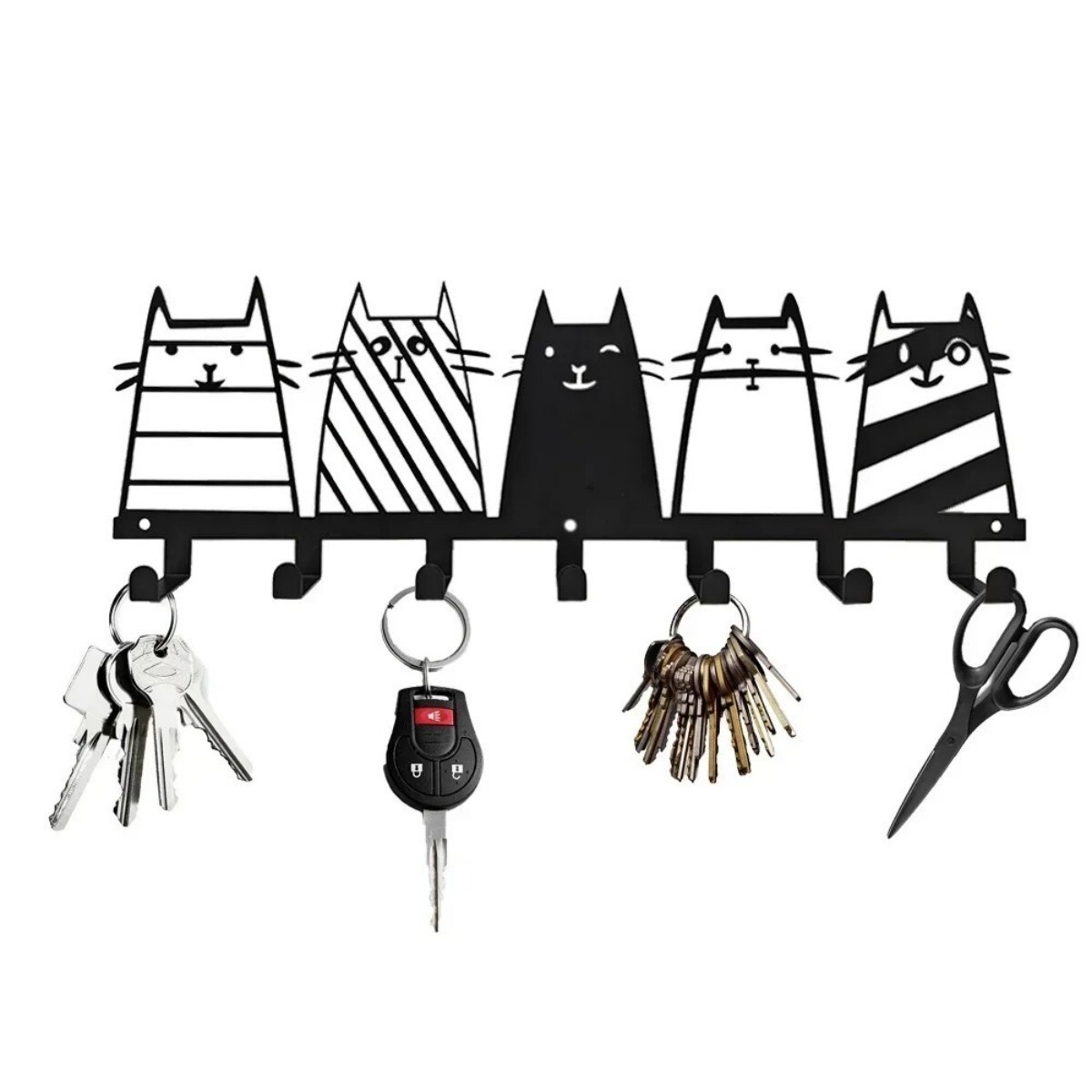 OBERSTER Metal Cat Shaped Coat Hook Wall Decor Artwork Multifunctional Wall Mounted Hook