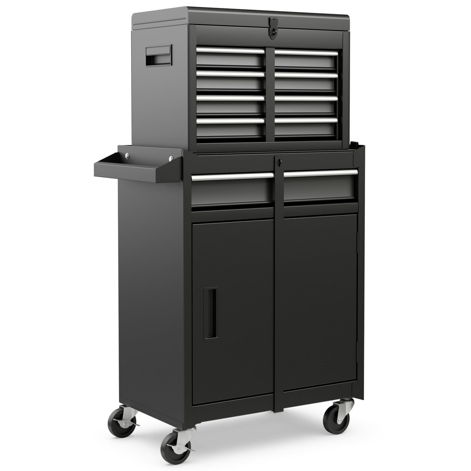 Slickblue 23.5 inch W x 40 inch H Steel 5-Drawer Steel Rolling Tool Cabinet with Detachable Top Box Tool Cabinet Multiple Color Options