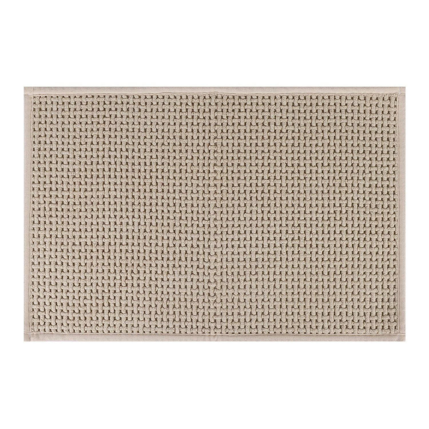Jeedeson 23.6 in x 15.7 im Modern Khaki Chenille Mold Free Bath Mat Super Absorbent Soft TPR Non Slip Washable Bathroom Rug