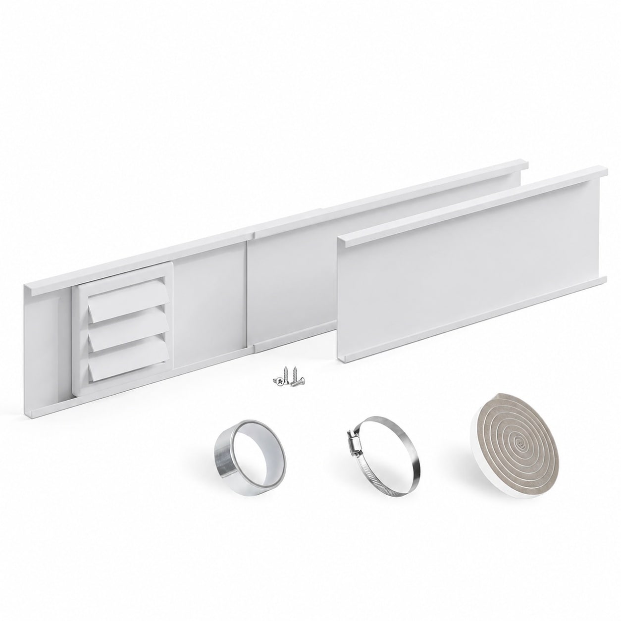 Aoibox -  Adjustable Dryer Vent Window Kit for 4 in Hose Self Closing Screened Vent Cover Fits 16...